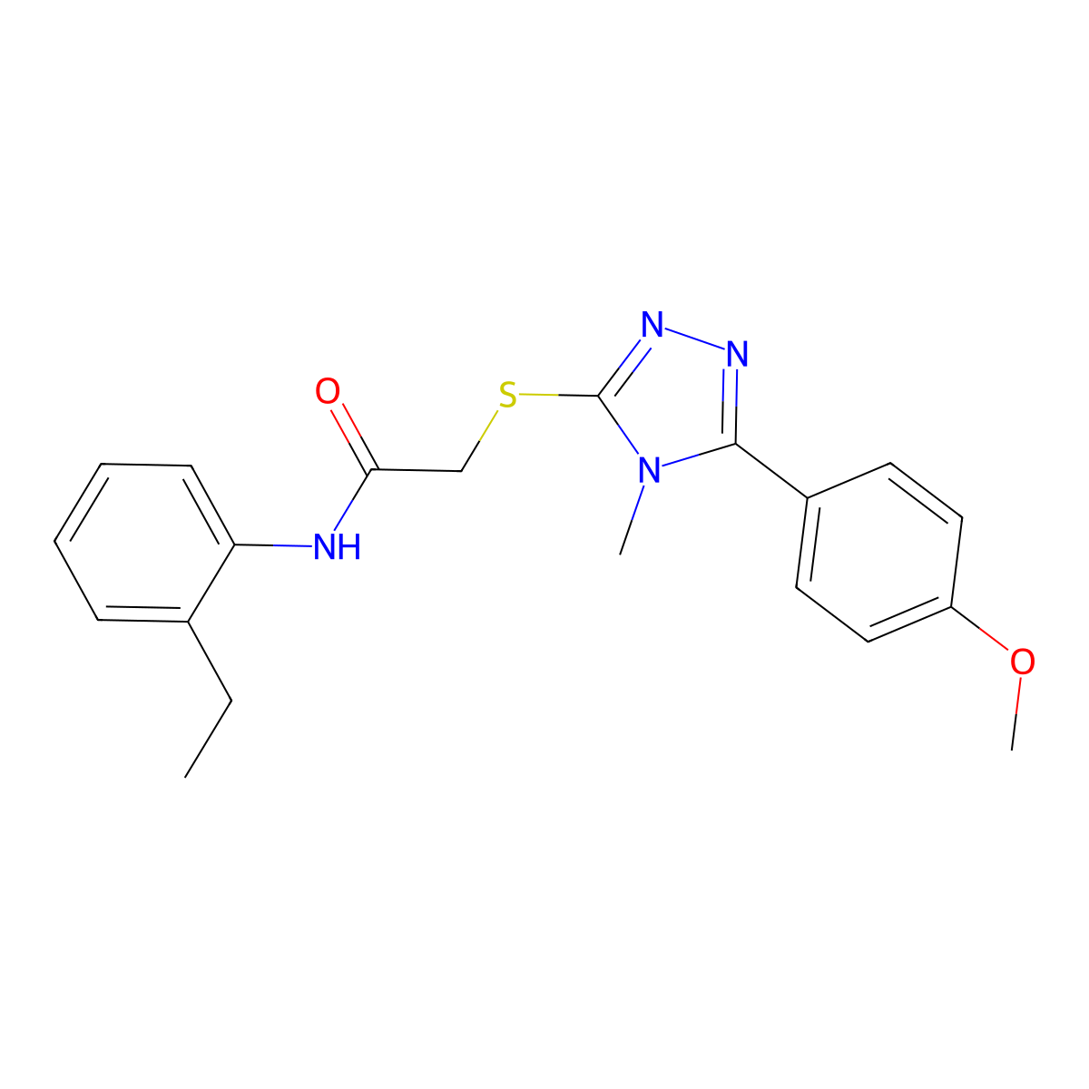 N-(2-ethylphenyl)-2-{[5-(4-methoxyphenyl)-4-methyl-4H-1,2,4-triazol-3-yl]sulfanyl}acetamide molecular structure, CAS 335396-35-5