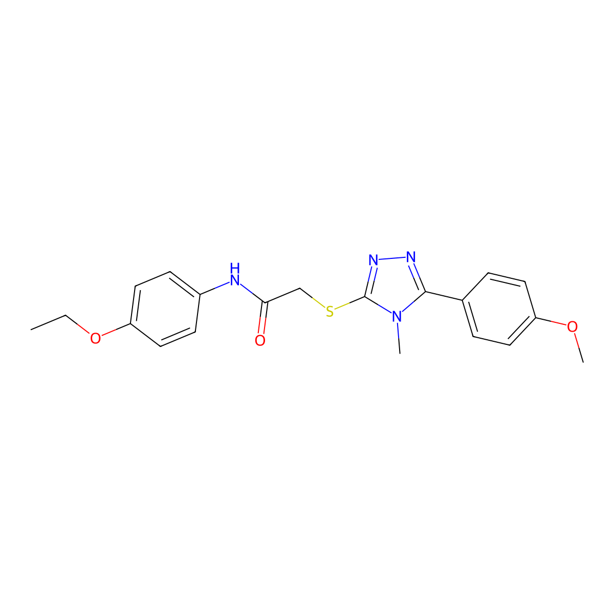 N-(4-ethoxyphenyl)-2-{[5-(4-methoxyphenyl)-4-methyl-4H-1,2,4-triazol-3-yl]sulfanyl}acetamide molecular structure, CAS 335396-49-1