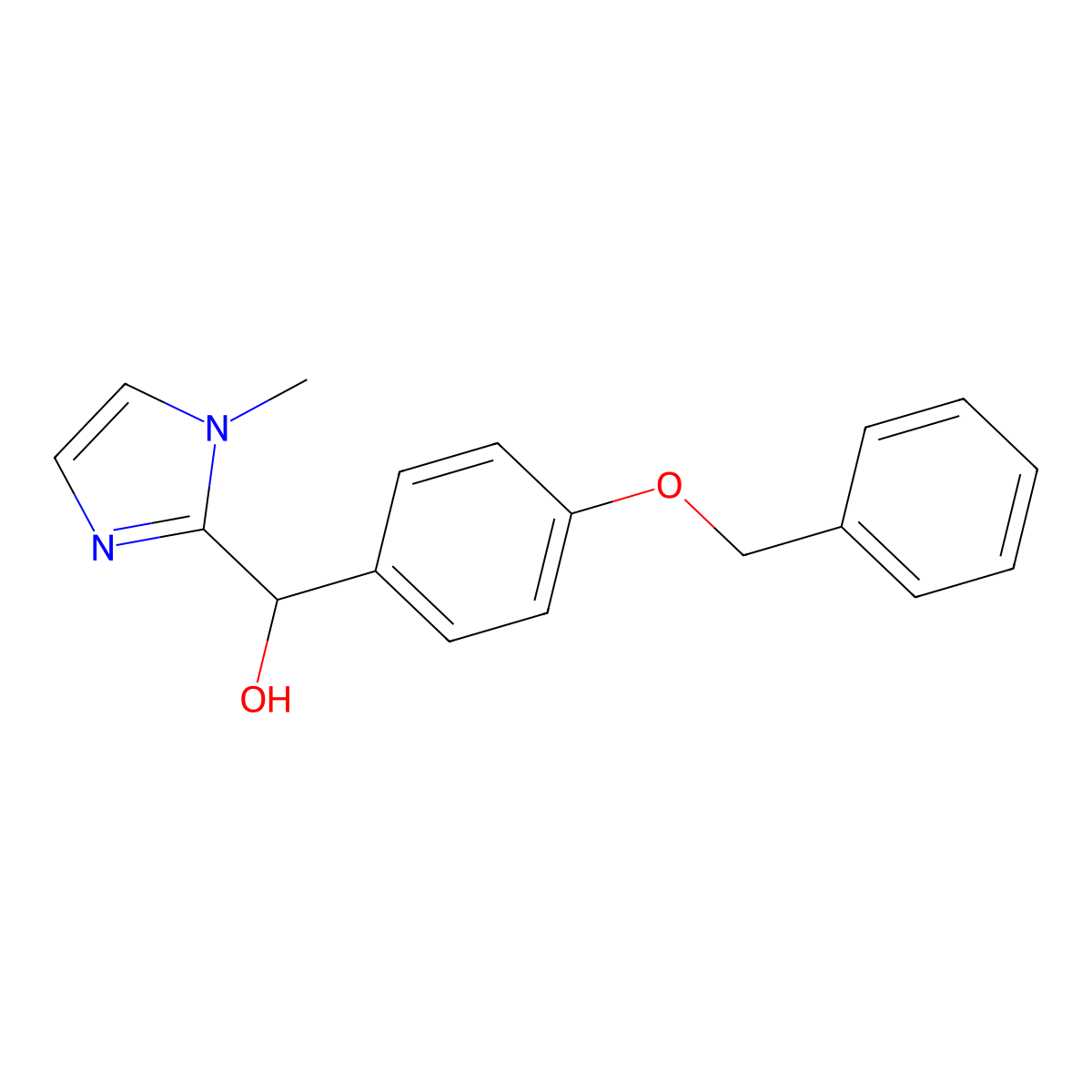 (1-Methyl-2-imidazolyl)-(4-phenylmethoxyphenyl)methanol molecular structure, CAS 335397-20-1