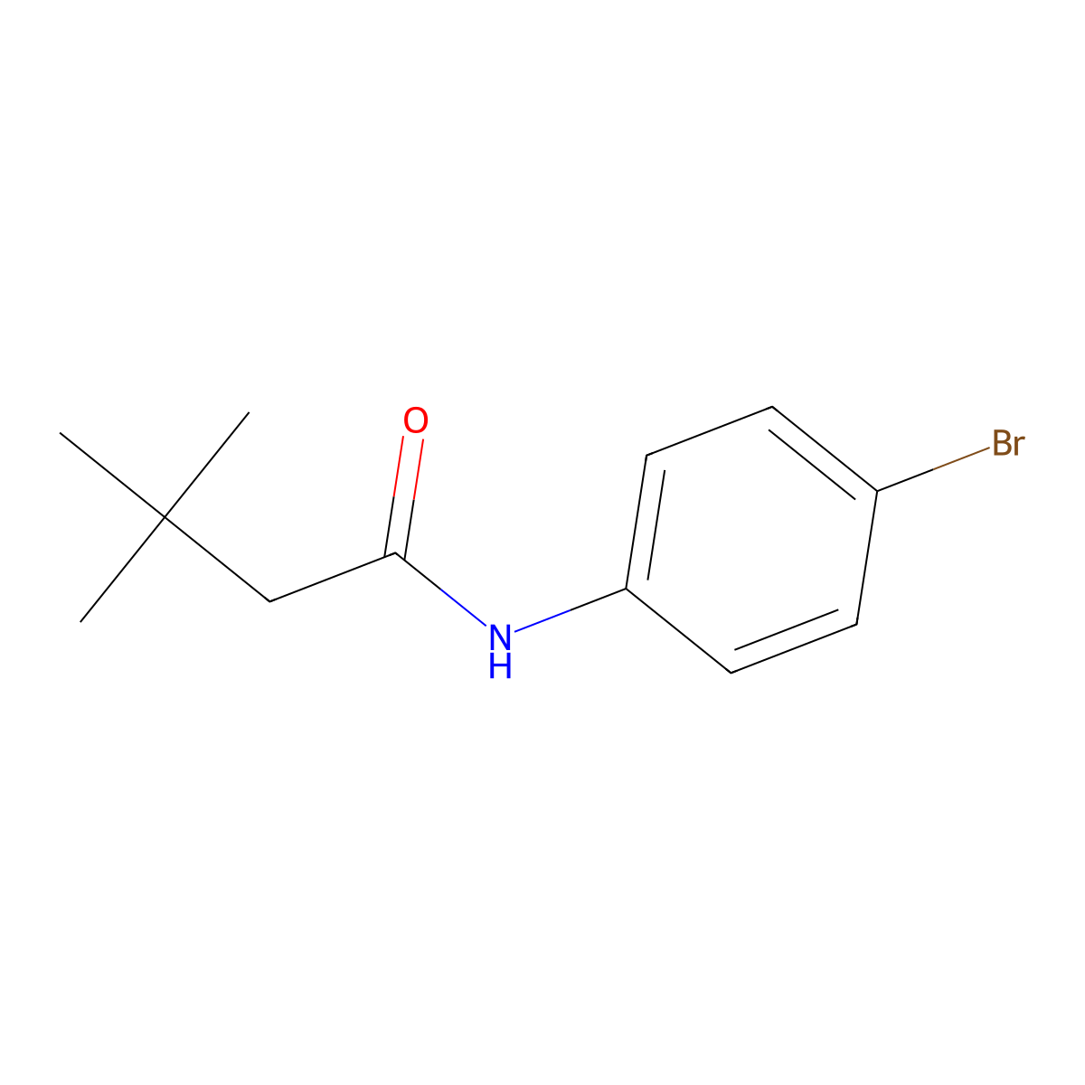 N-(4-bromophenyl)-3,3-dimethylbutanamide molecular structure, CAS 335397-40-5