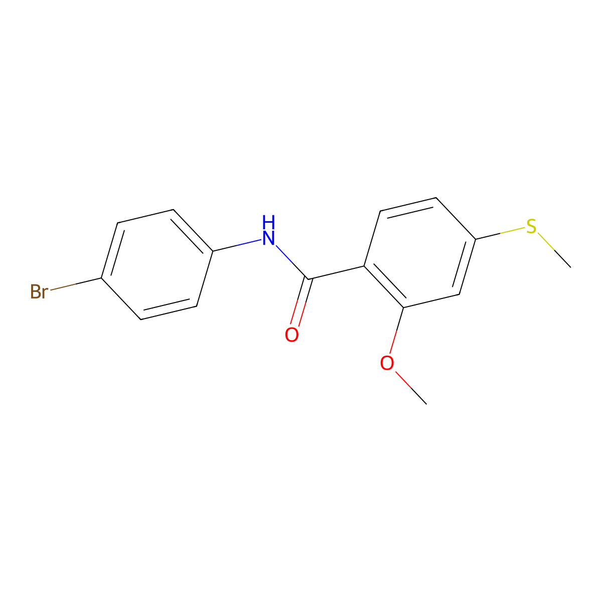 N-(4-bromophenyl)-2-methoxy-4-(methylsulfanyl)benzamide molecular structure, CAS 335397-41-6