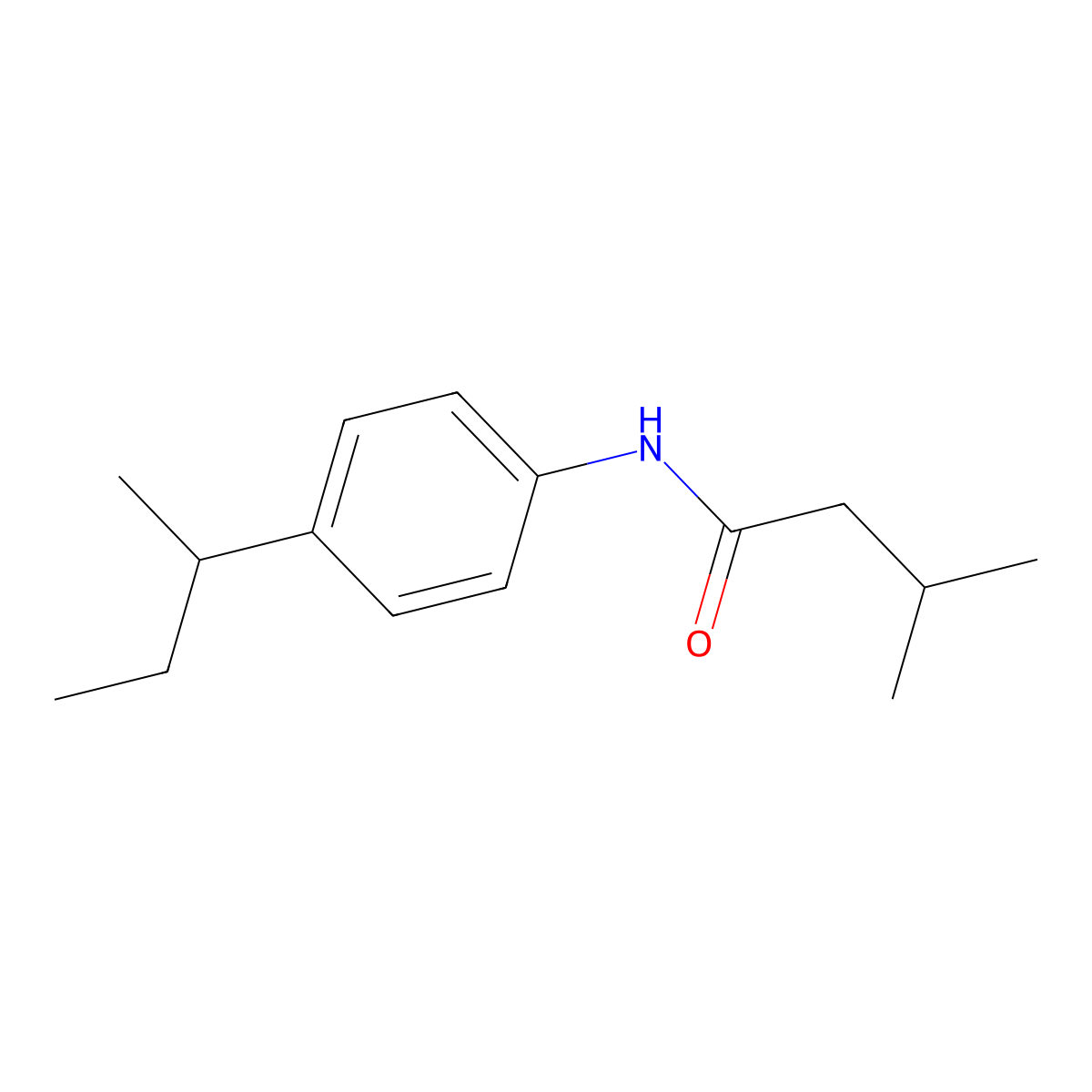 N-(4-butan-2-ylphenyl)-3-methylbutanamide molecular structure, CAS 335397-46-1