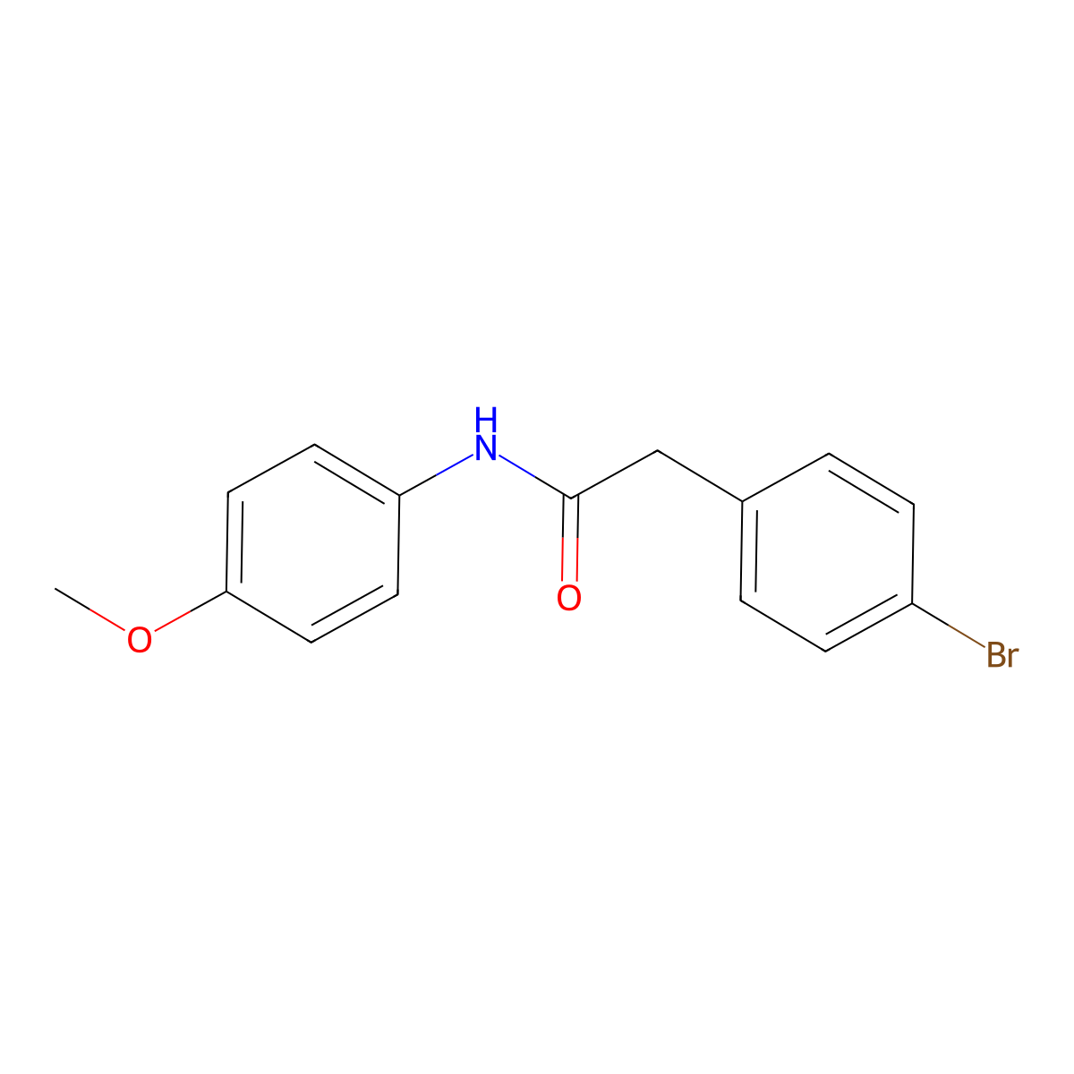 2-(4-bromophenyl)-N-(4-methoxyphenyl)acetamide molecular structure, CAS 335397-53-0