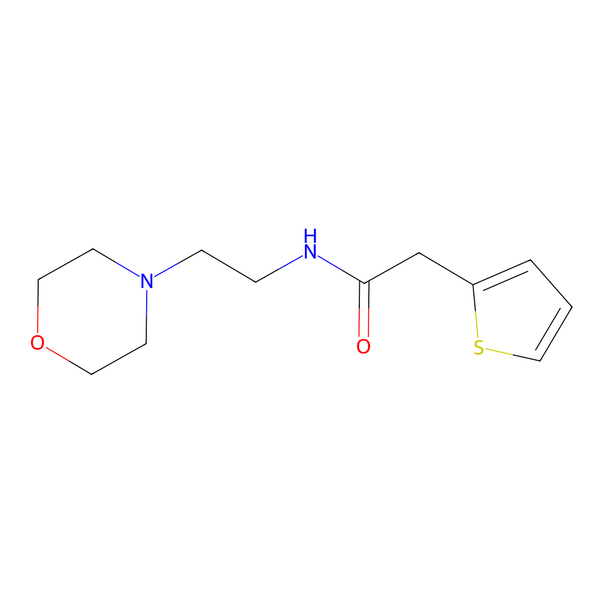 N-[2-(morpholin-4-yl)ethyl]-2-(thiophen-2-yl)acetamide molecular structure, CAS 335397-58-5