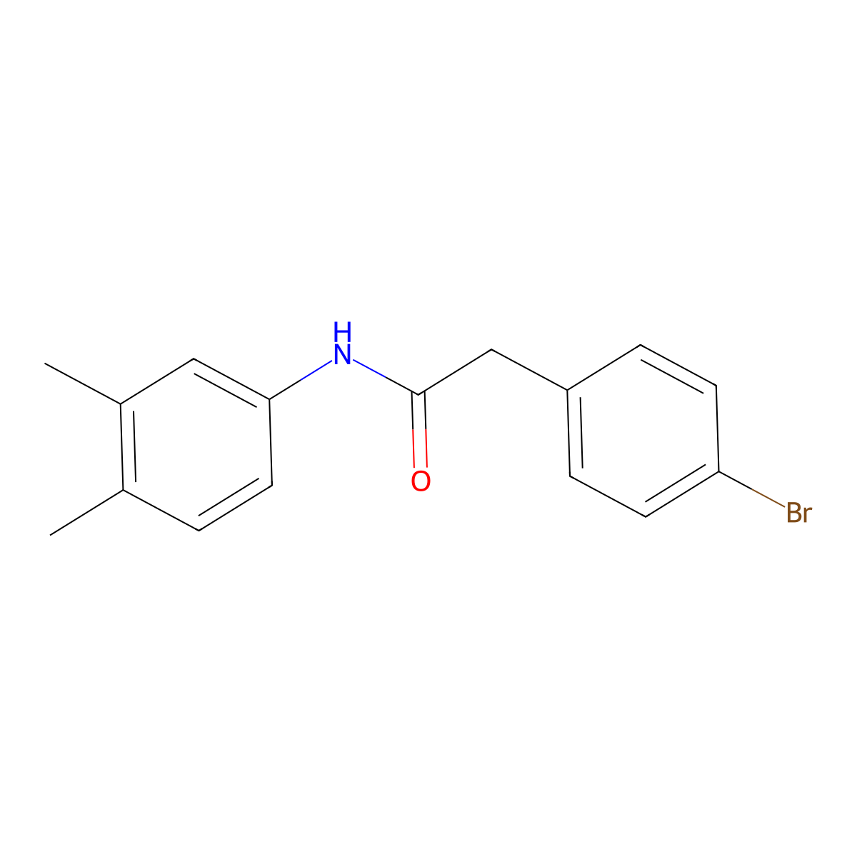 2-(4-bromophenyl)-N-(3,4-dimethylphenyl)acetamide molecular structure, CAS 335397-64-3