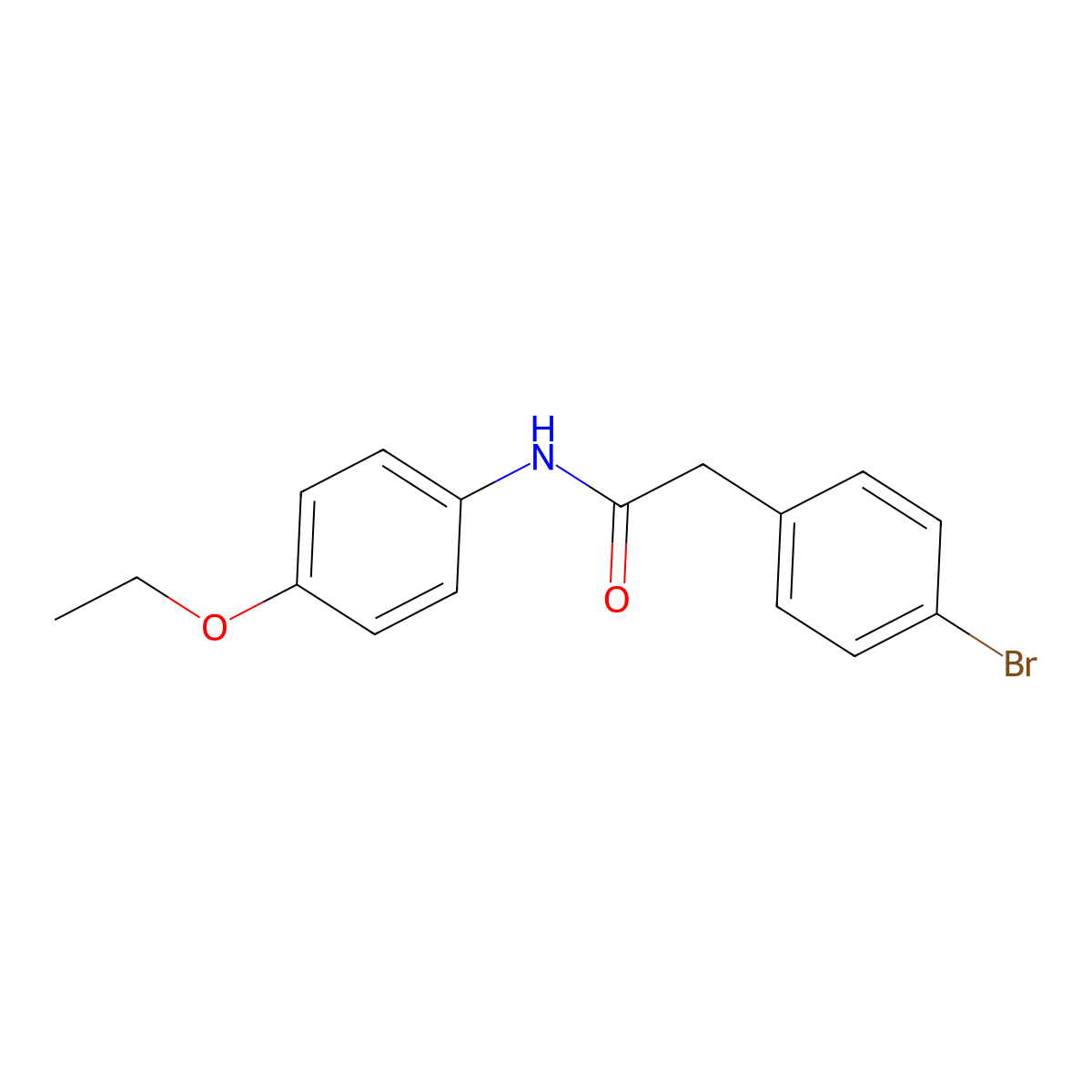 2-(4-bromophenyl)-N-(4-ethoxyphenyl)acetamide molecular structure, CAS 335397-68-7