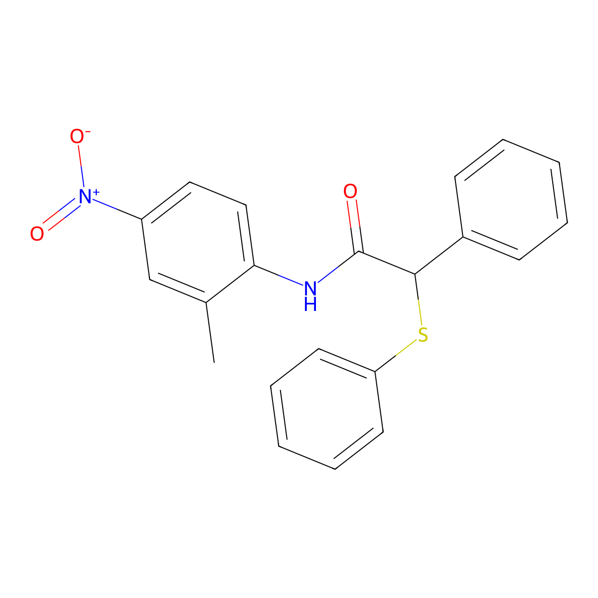 N-(2-methyl-4-nitrophenyl)-2-phenyl-2-(phenylsulfanyl)acetamide molecular structure, CAS 335397-76-7