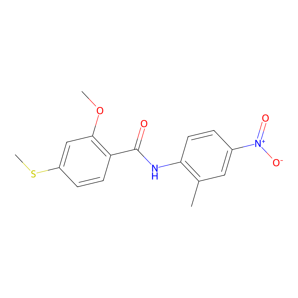 2-methoxy-N-(2-methyl-4-nitrophenyl)-4-(methylsulfanyl)benzamide molecular structure, CAS 335397-78-9