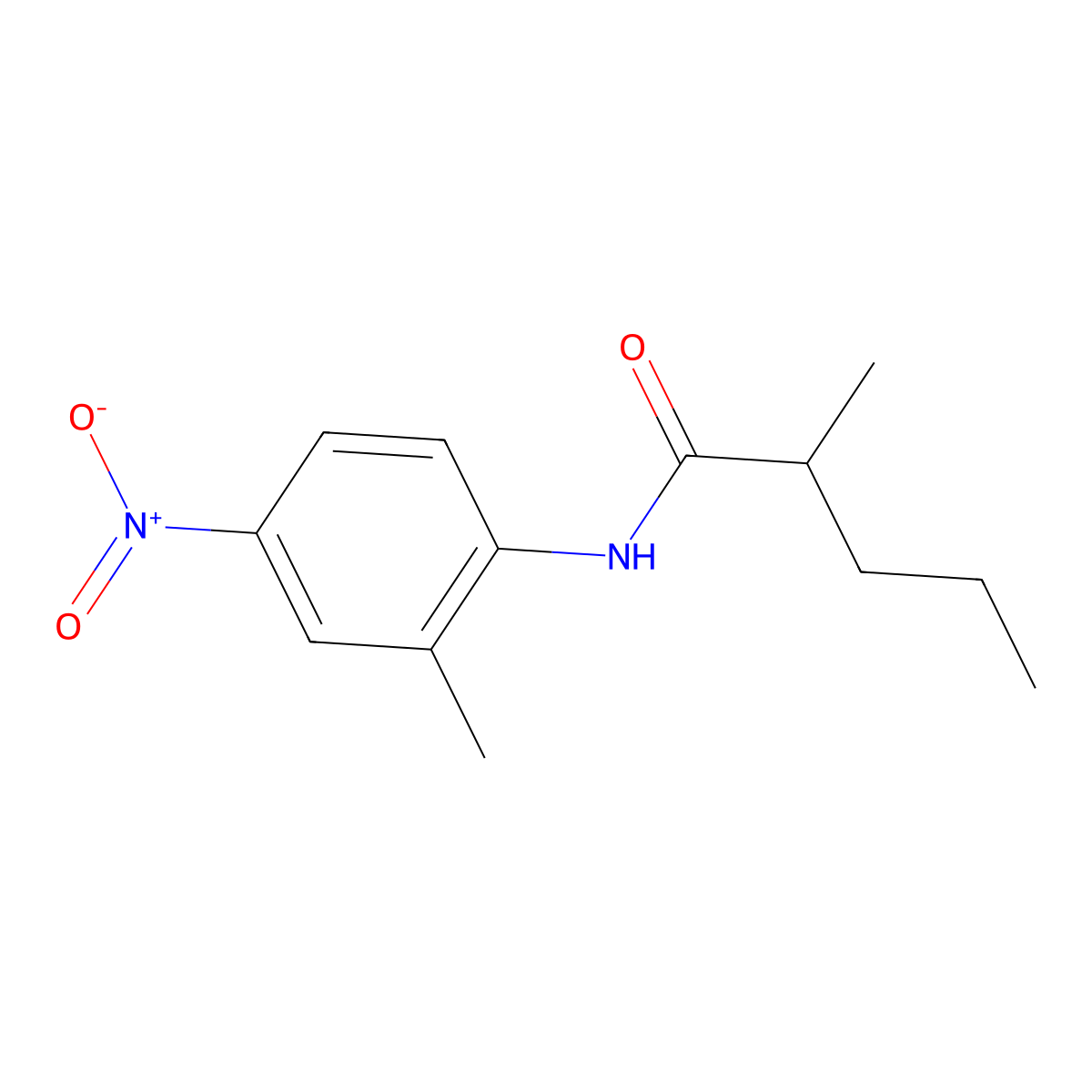 2-methyl-N-(2-methyl-4-nitrophenyl)pentanamide molecular structure, CAS 335397-80-3