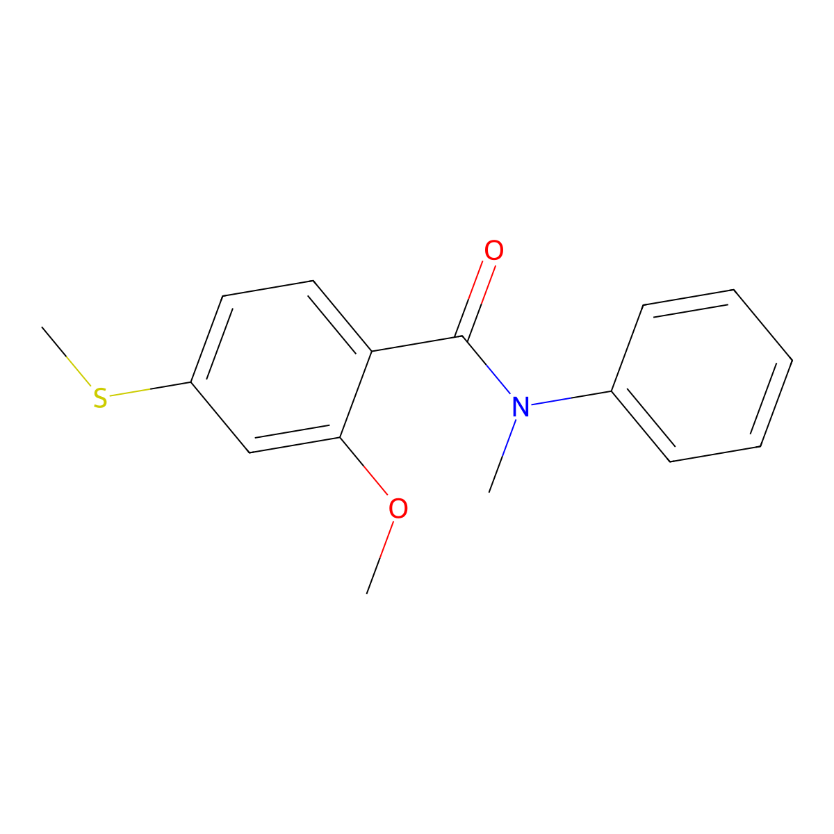 2-Methoxy-N-methyl-4-(methylsulfanyl)-N-phenylbenzamide molecular structure, CAS 335397-82-5
