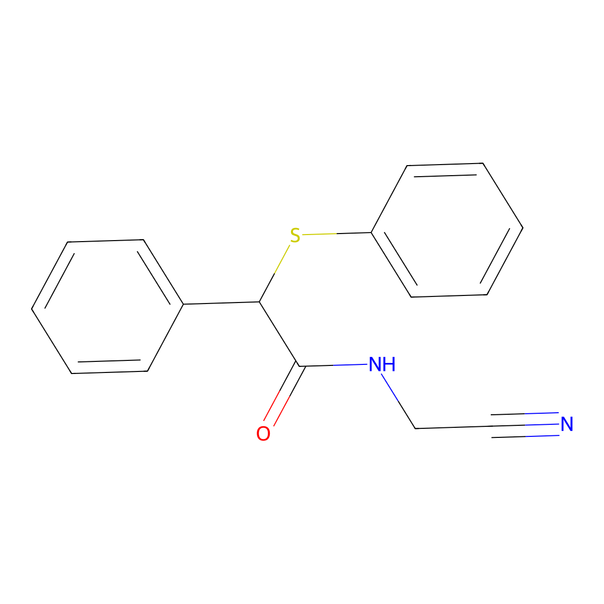 N-(cyanomethyl)-2-phenyl-2-(phenylsulfanyl)acetamide molecular structure, CAS 335397-86-9