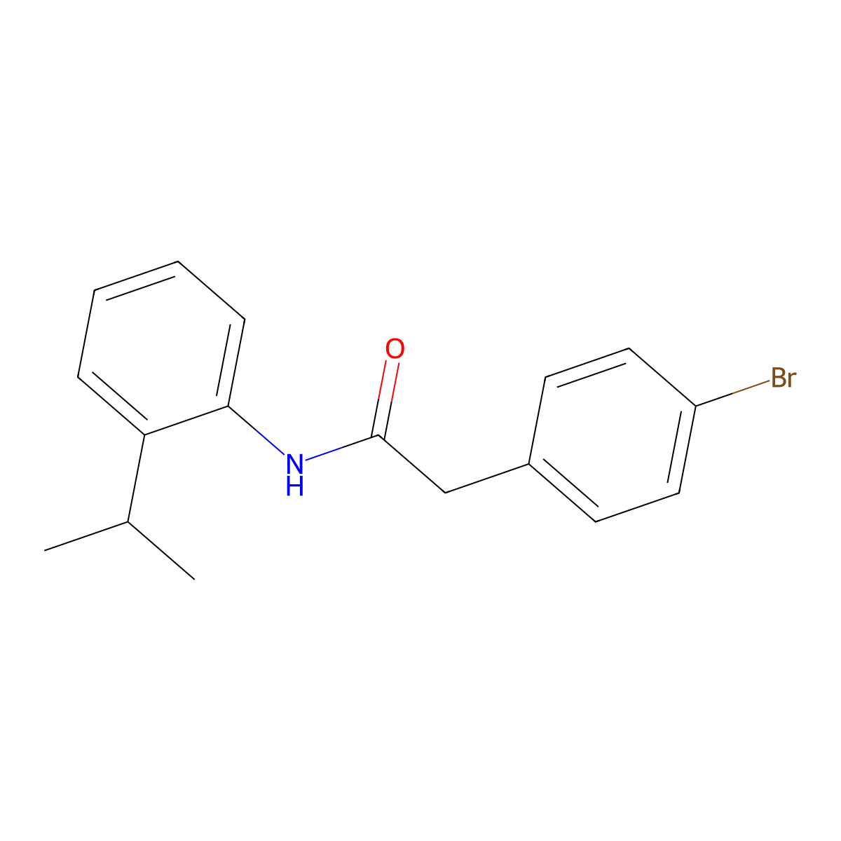2-(4-bromophenyl)-N-(2-propan-2-ylphenyl)acetamide molecular structure, CAS 335397-92-7