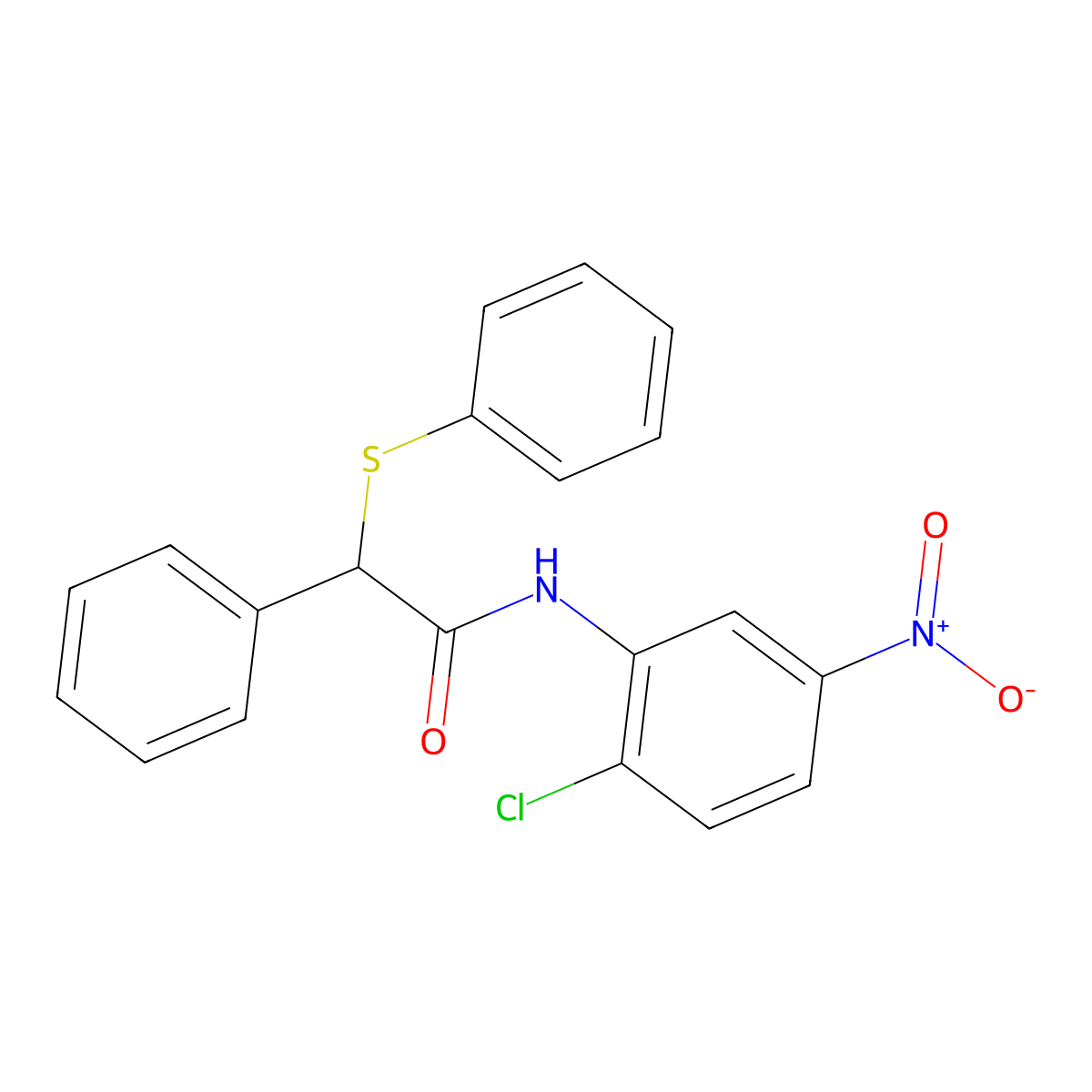 N-(2-chloro-5-nitrophenyl)-2-phenyl-2-(phenylsulfanyl)acetamide molecular structure, CAS 335397-94-9