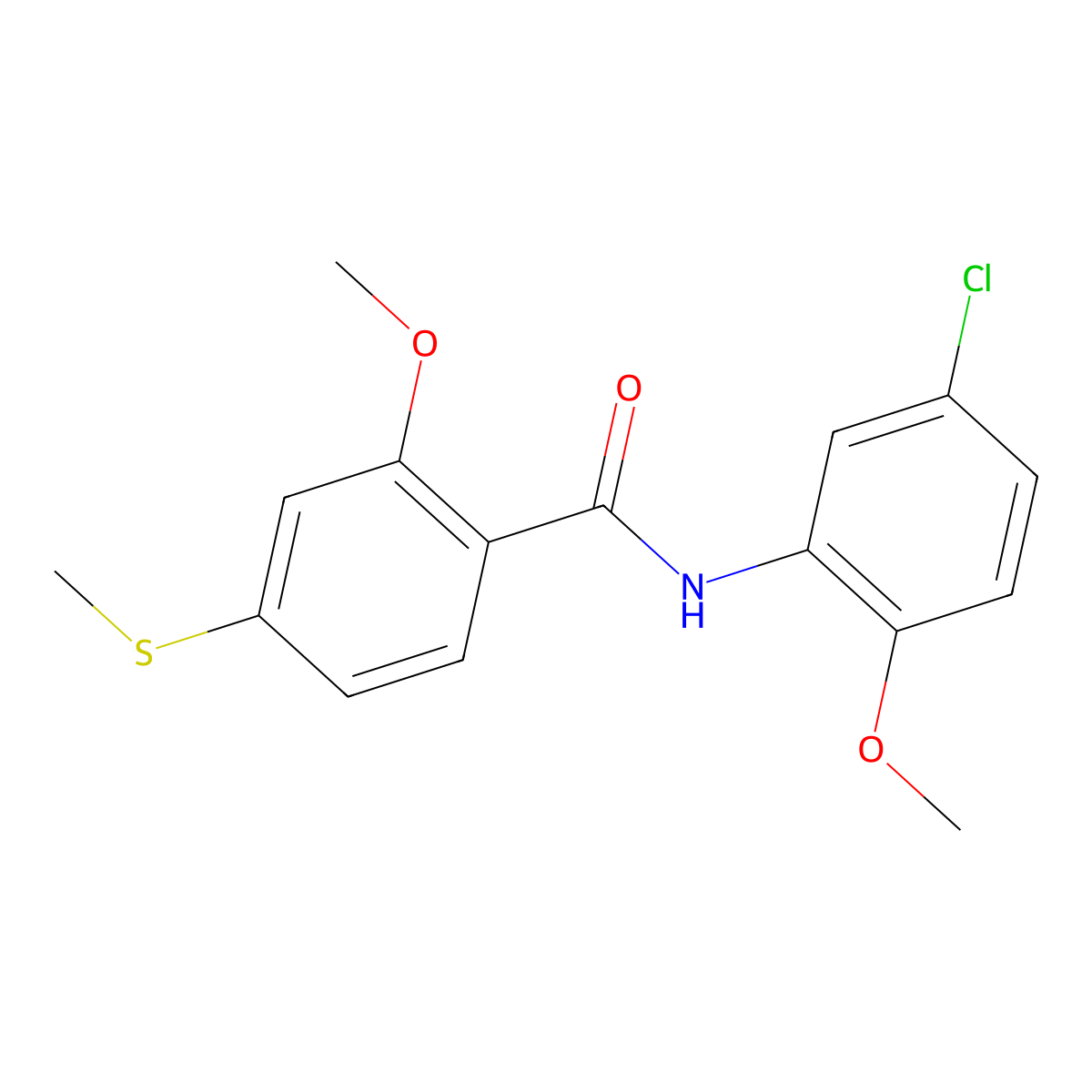 N-(5-chloro-2-methoxyphenyl)-2-methoxy-4-(methylsulfanyl)benzamide molecular structure, CAS 335398-04-4