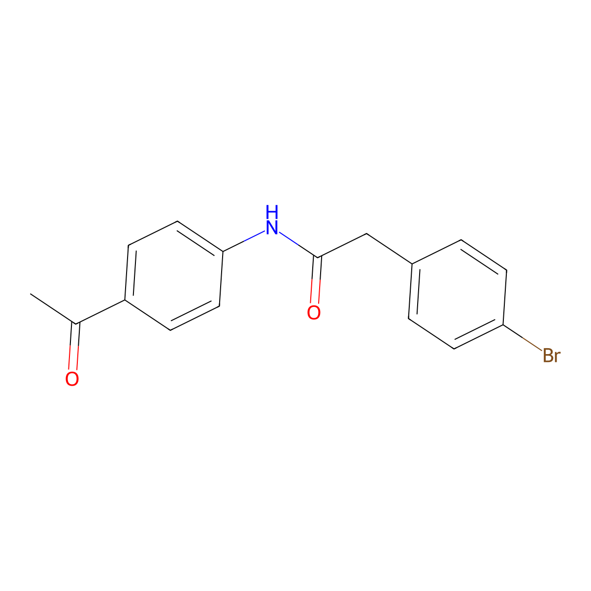 N-(4-acetylphenyl)-2-(4-bromophenyl)acetamide molecular structure, CAS 335398-12-4