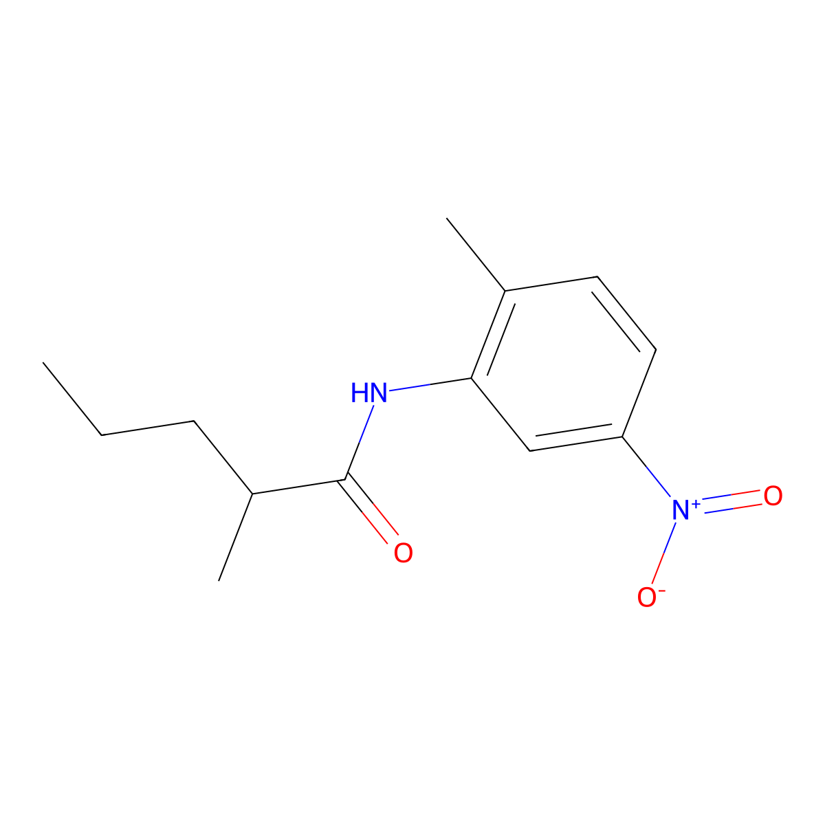 2-methyl-N-(2-methyl-5-nitrophenyl)pentanamide molecular structure, CAS 335398-18-0