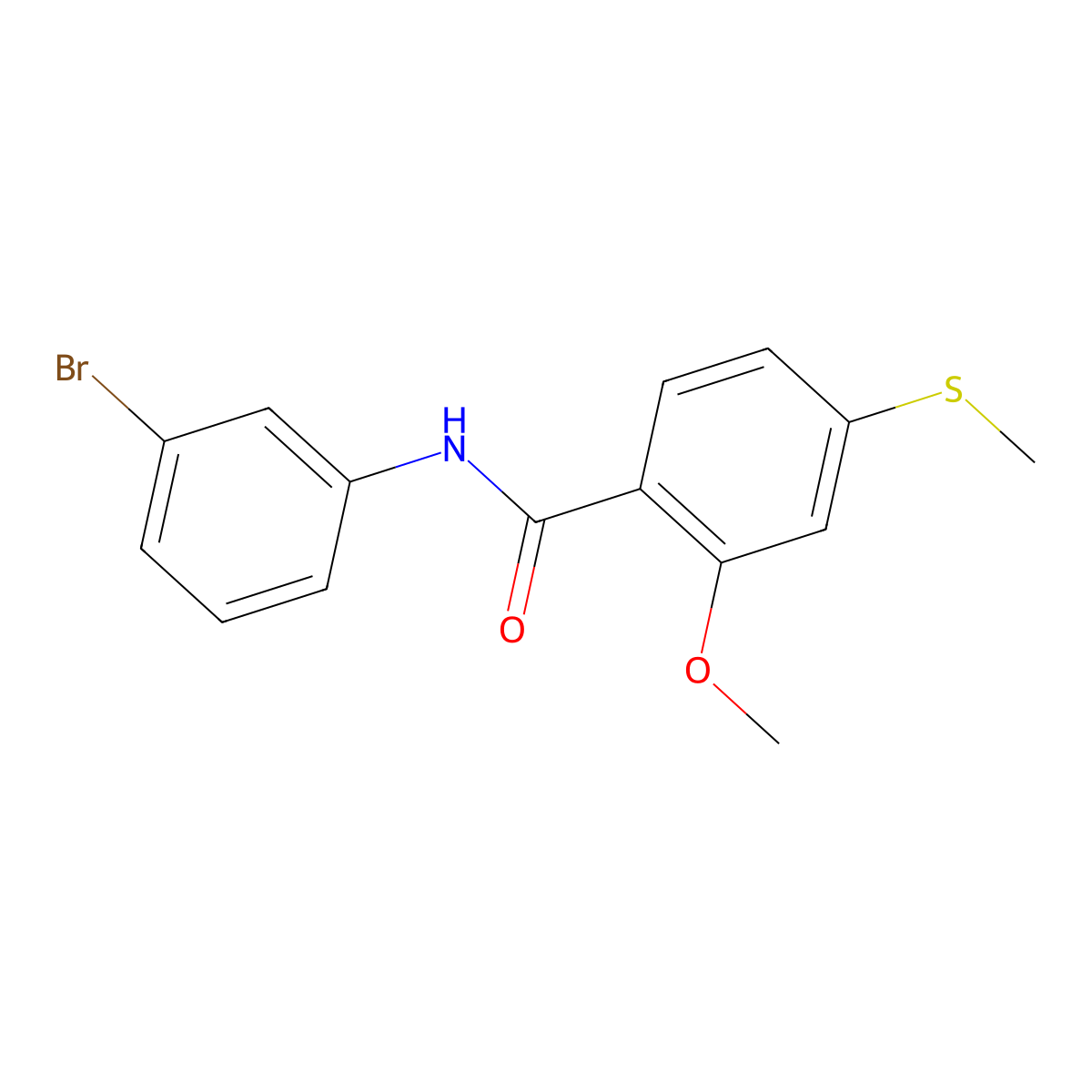 N-(3-bromophenyl)-2-methoxy-4-(methylsulfanyl)benzamide molecular structure, CAS 335398-24-8