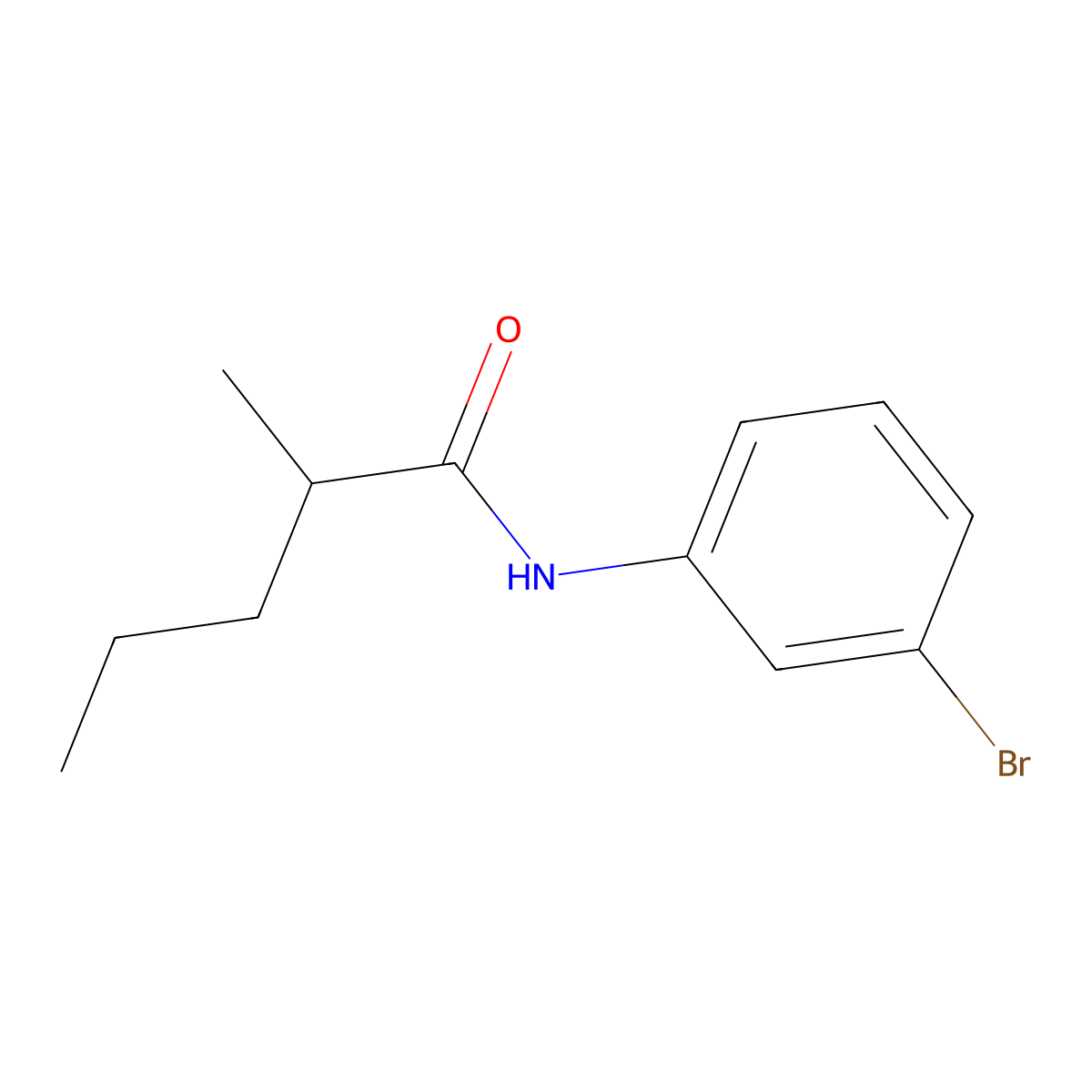 N-(3-bromophenyl)-2-methylpentanamide molecular structure, CAS 335398-26-0