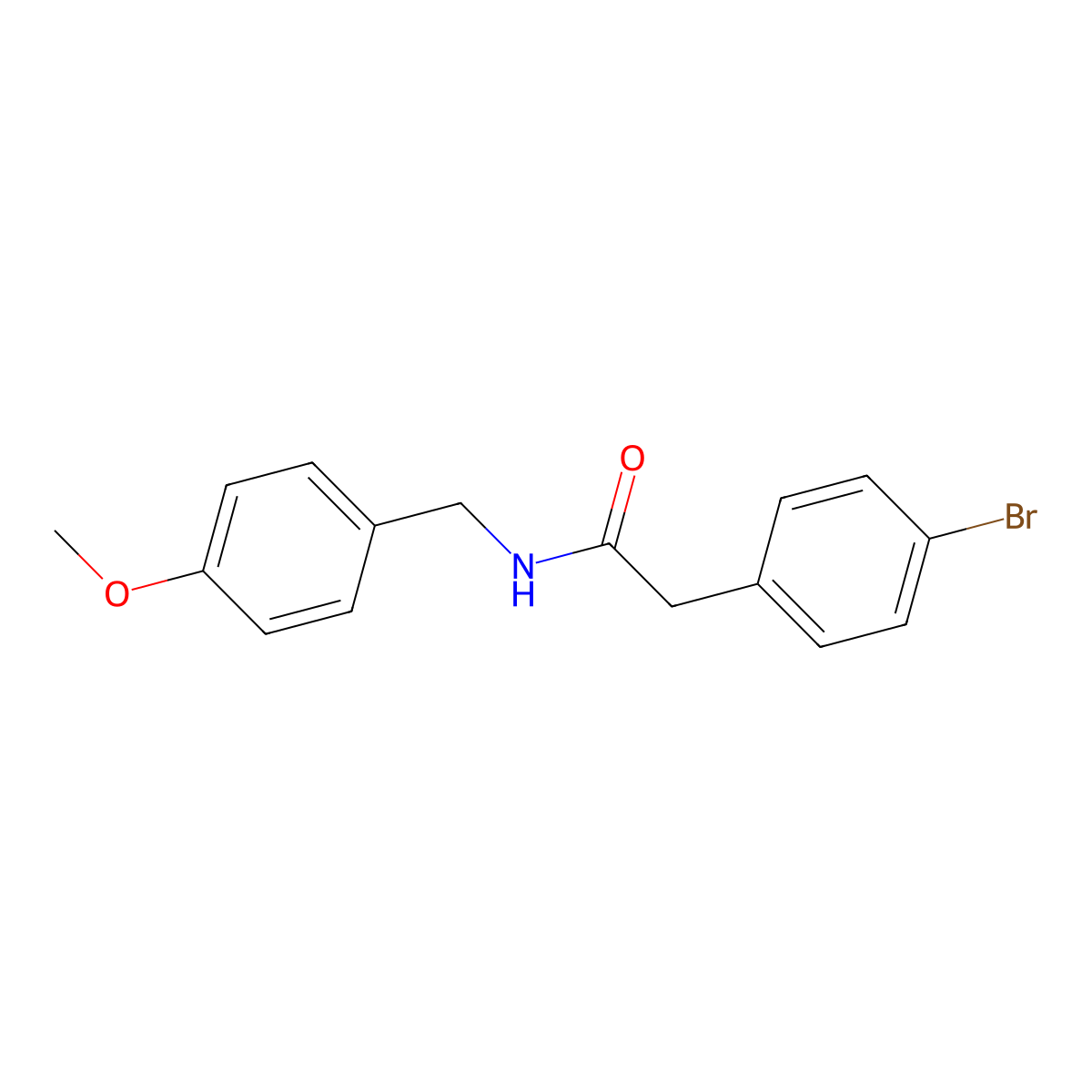 2-(4-bromophenyl)-N-[(4-methoxyphenyl)methyl]acetamide molecular structure, CAS 335398-28-2