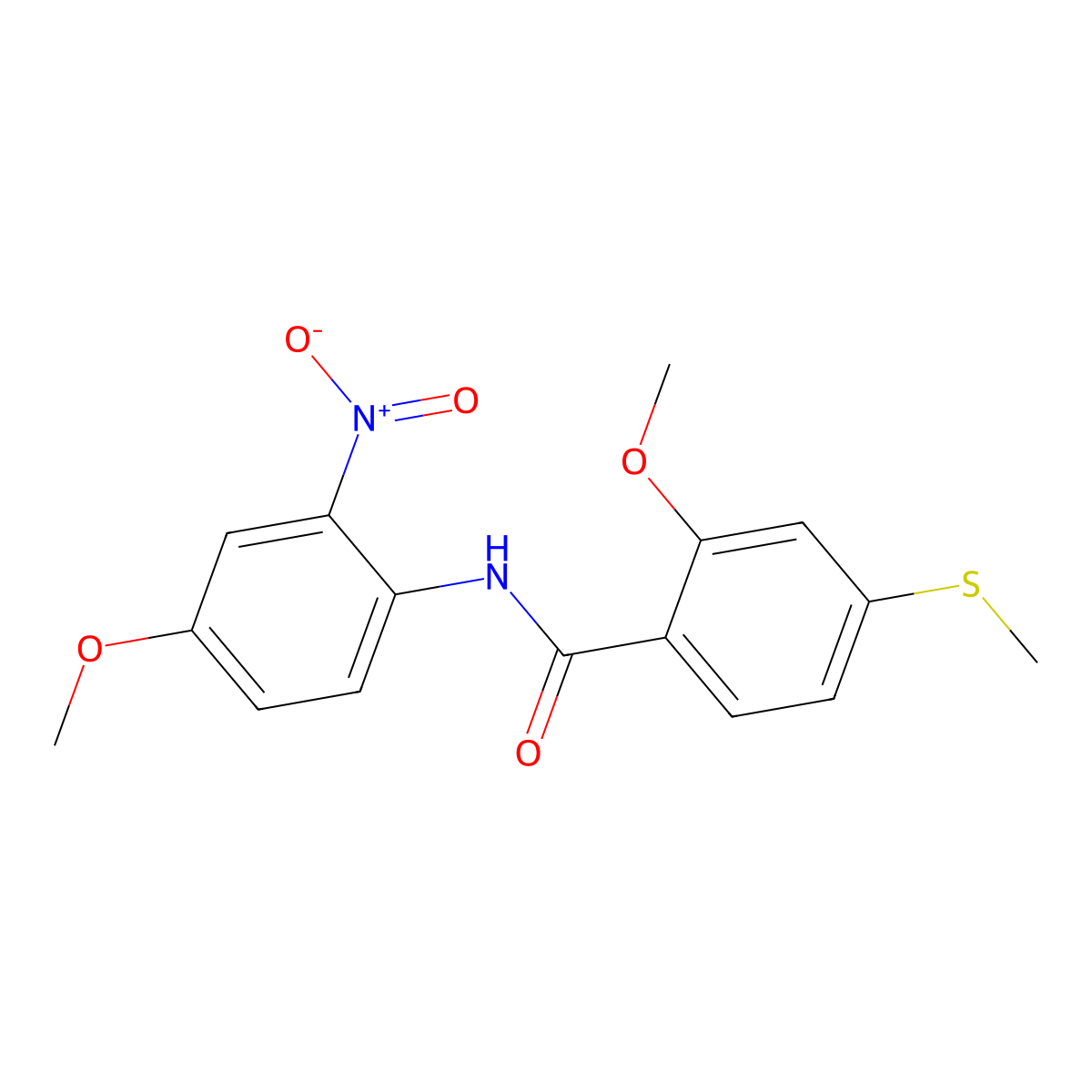 2-methoxy-N-(4-methoxy-2-nitrophenyl)-4-methylsulfanylbenzamide molecular structure, CAS 335398-38-4