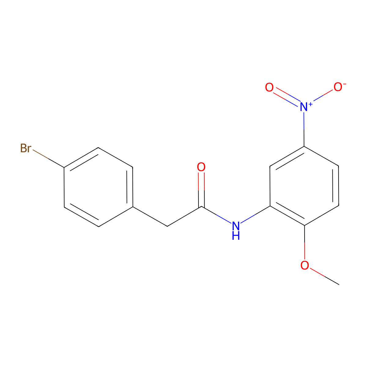 2-(4-bromophenyl)-N-(2-methoxy-5-nitrophenyl)acetamide molecular structure, CAS 335398-42-0