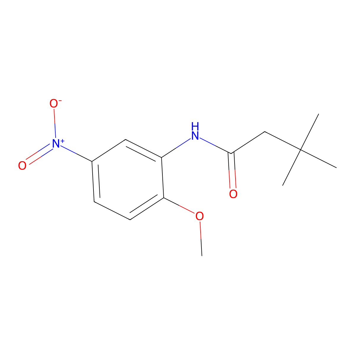 N-(2-methoxy-5-nitrophenyl)-3,3-dimethylbutanamide molecular structure, CAS 335398-46-4