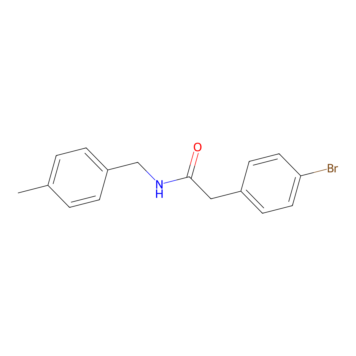 2-(4-bromophenyl)-N-[(4-methylphenyl)methyl]acetamide molecular structure, CAS 335398-60-2