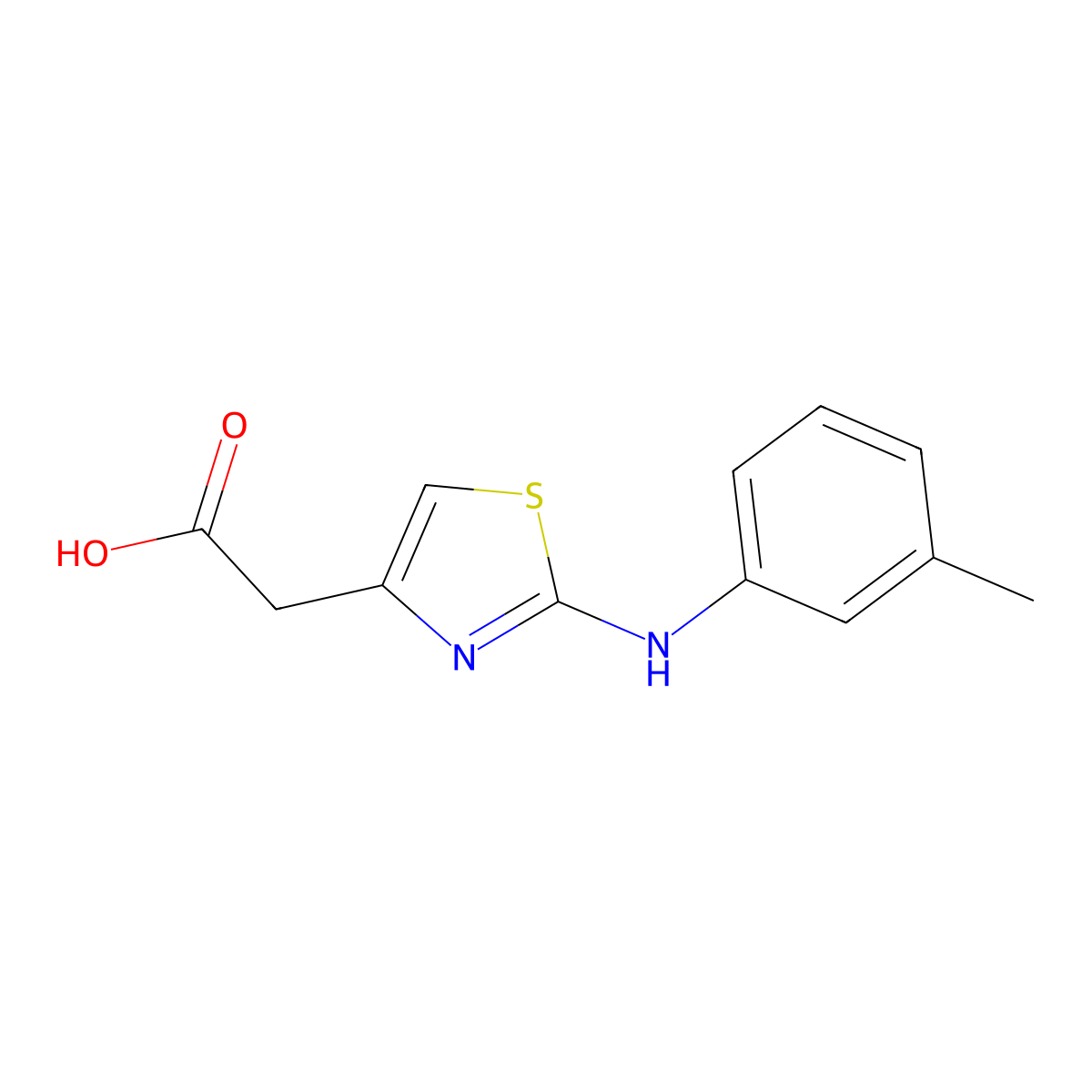 (2-m-Tolylamino-thiazol-4-yl)-acetic acid molecular structure, CAS 335398-76-0