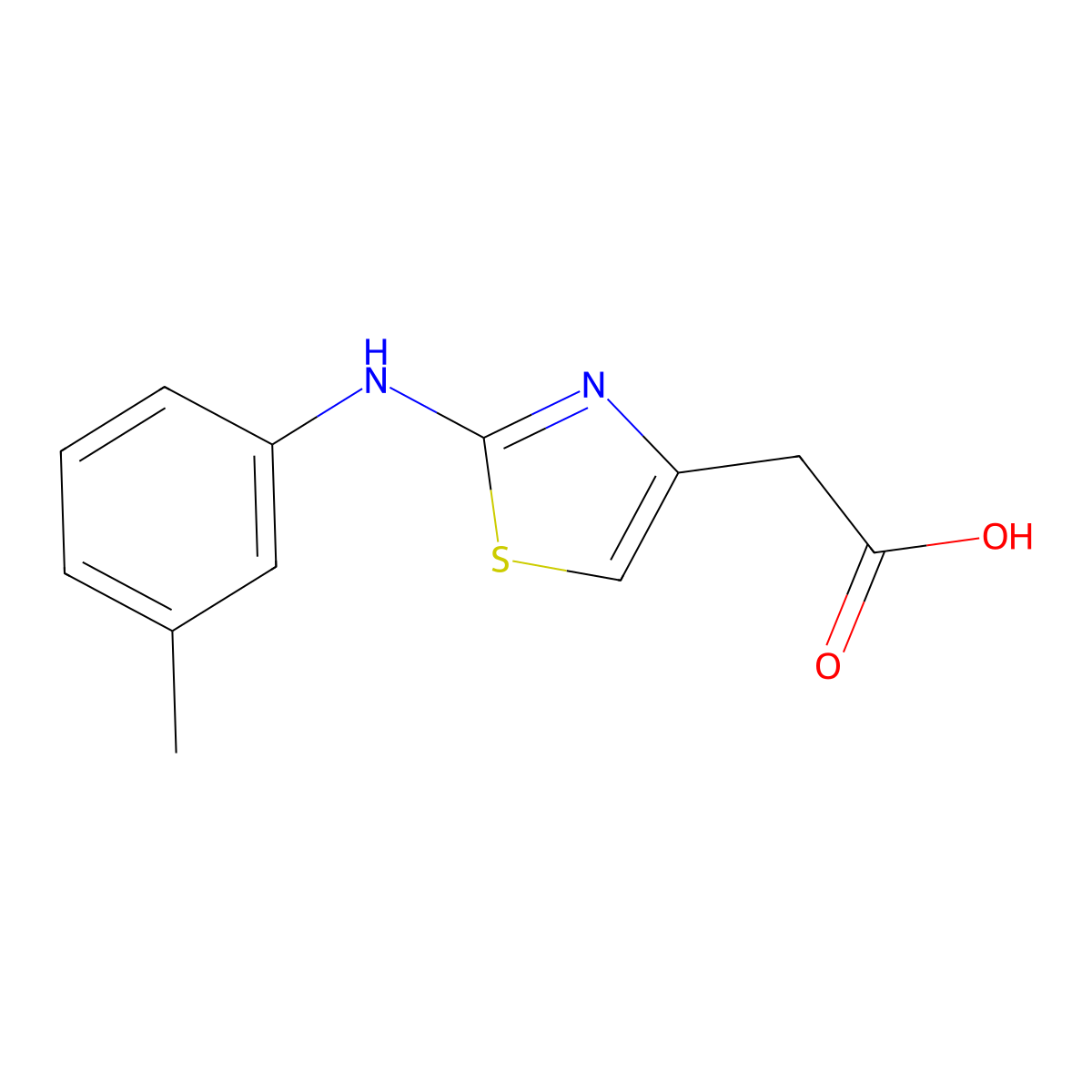 (2-m-Tolylamino-thiazol-4-yl)-acetic acid molecular structure, CAS 335398-76-0