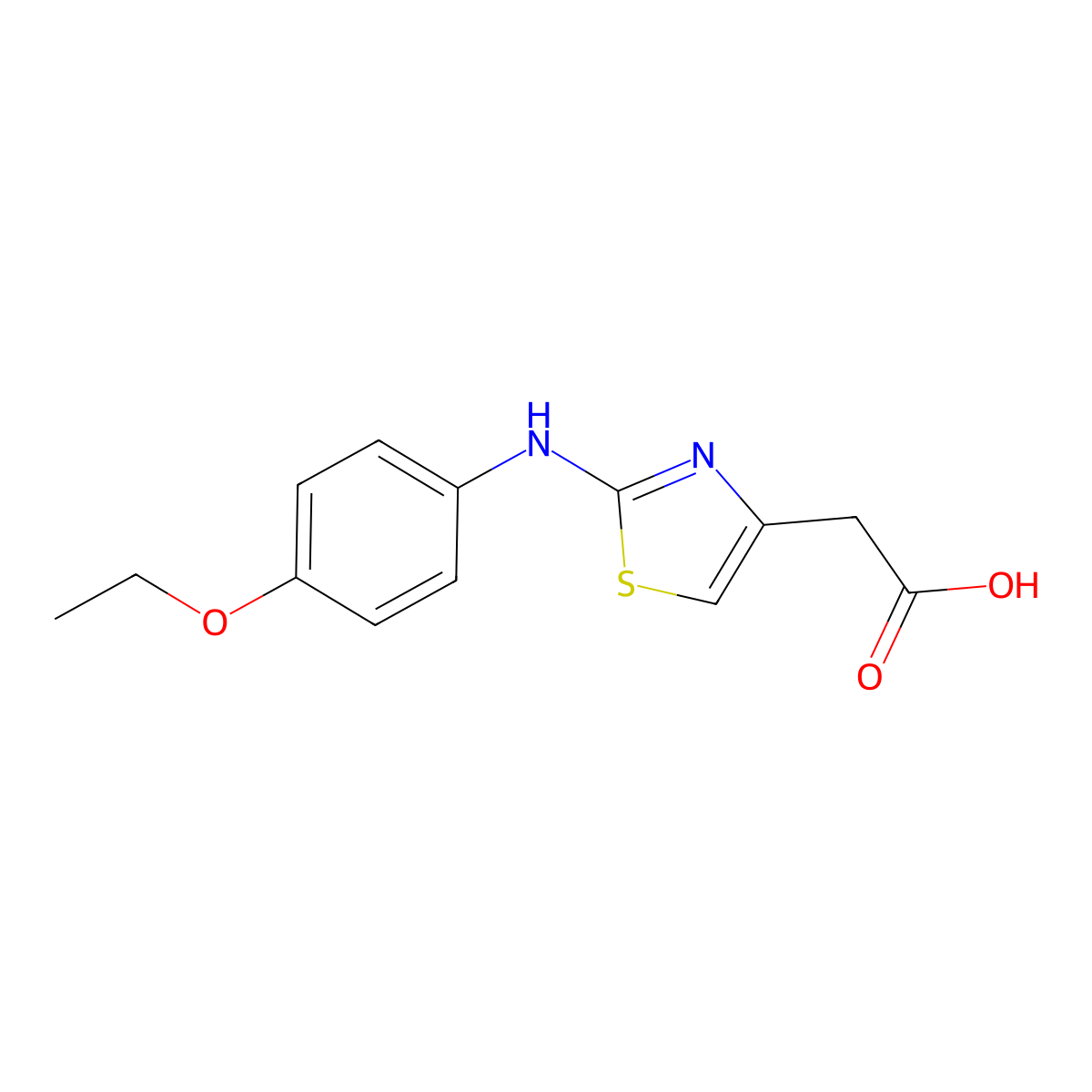 [2-(4-Ethoxy-phenylamino)-thiazol-4-yl]-acetic acid molecular structure, CAS 335398-82-8