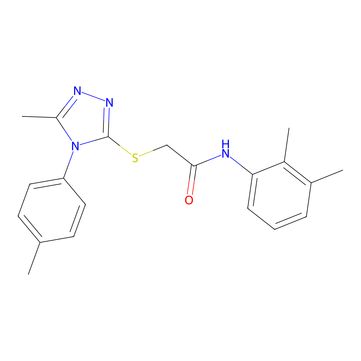 N-(2,3-dimethylphenyl)-2-[[5-methyl-4-(4-methylphenyl)-1,2,4-triazol-3-yl]sulfanyl]acetamide molecular structure, CAS 335400-14-1