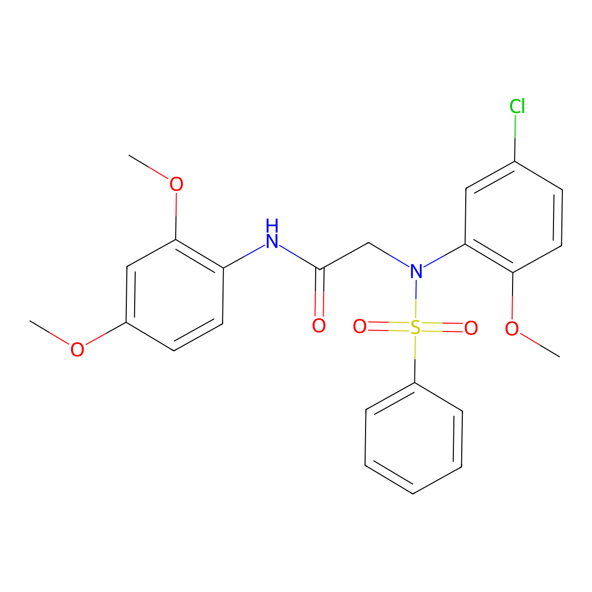 2-[N-(benzenesulfonyl)-5-chloro-2-methoxyanilino]-N-(2,4-dimethoxyphenyl)acetamide molecular structure, CAS 335414-38-5