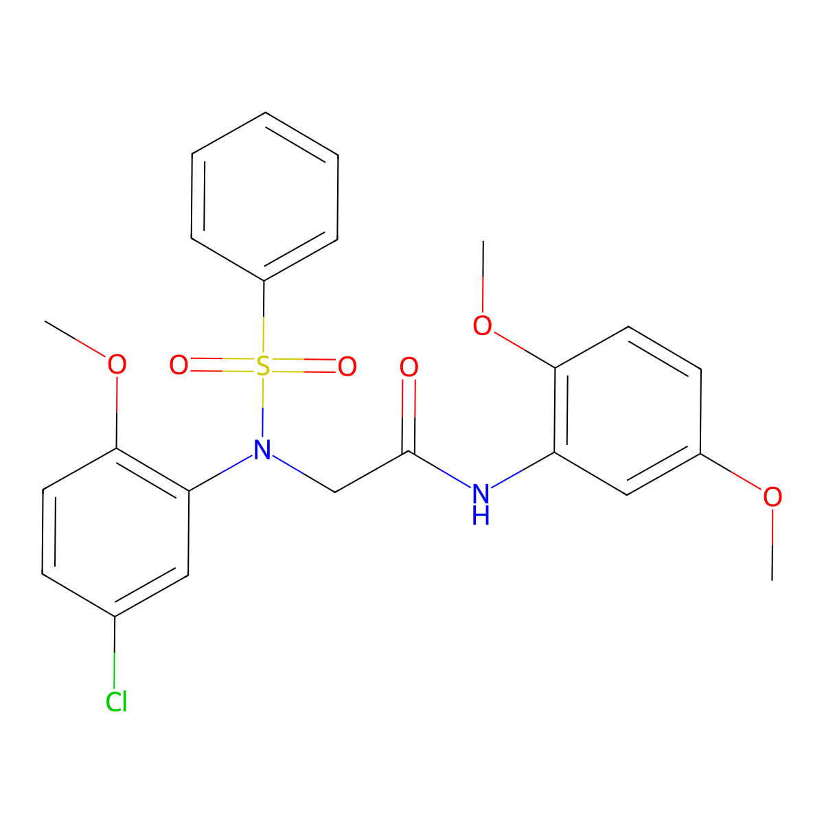 2-[N-(benzenesulfonyl)-5-chloro-2-methoxyanilino]-N-(2,5-dimethoxyphenyl)acetamide molecular structure, CAS 335414-41-0