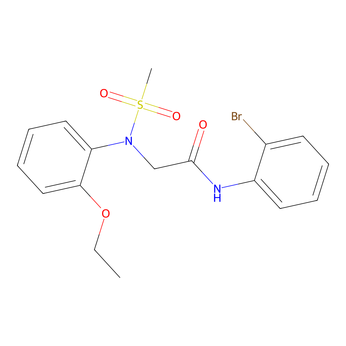 N-(2-bromophenyl)-2-[2-ethoxy(methylsulfonyl)anilino]acetamide molecular structure, CAS 335414-52-3