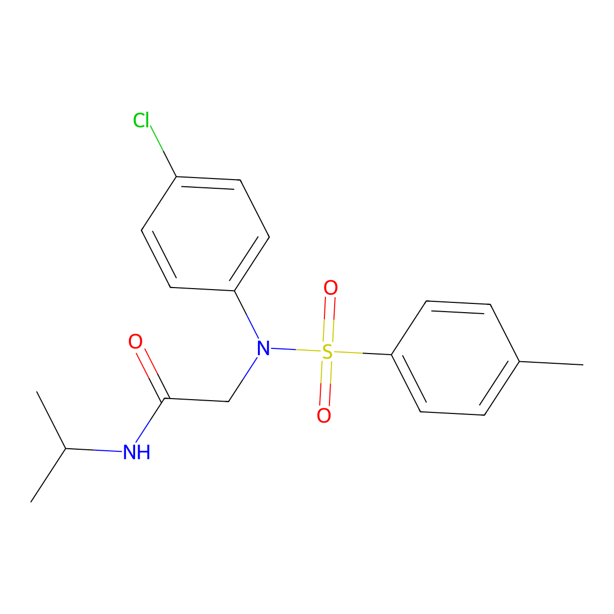2-(4-chloro-N-(4-methylphenyl)sulfonylanilino)-N-propan-2-ylacetamide molecular structure, CAS 335414-56-7