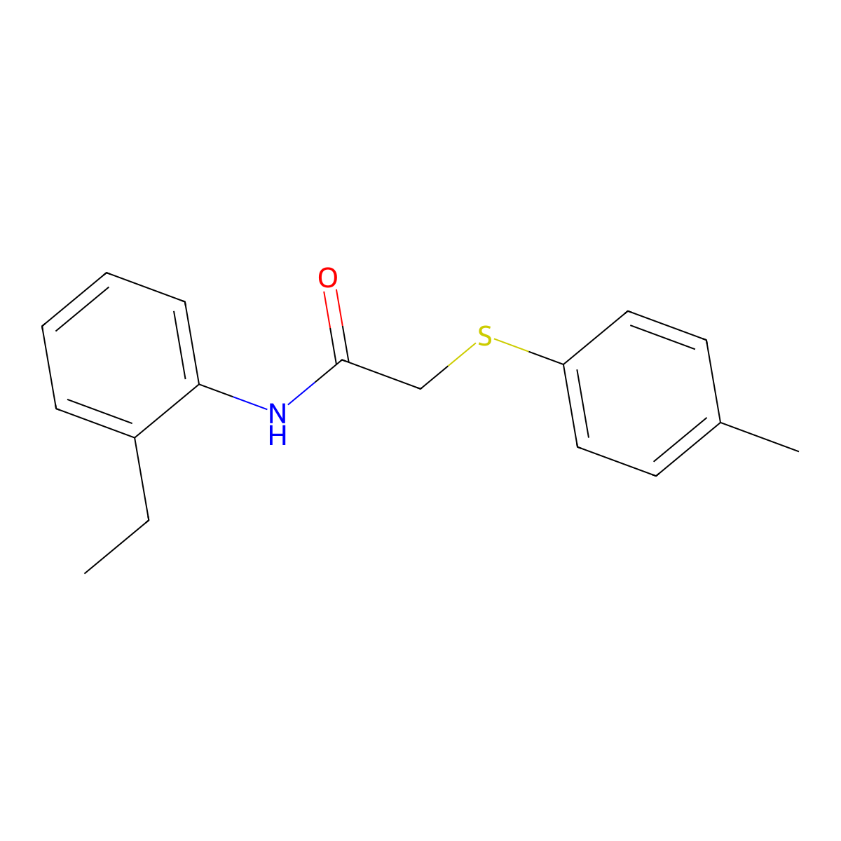 N-(2-ethylphenyl)-2-[(4-methylphenyl)sulfanyl]acetamide molecular structure, CAS 335414-73-8