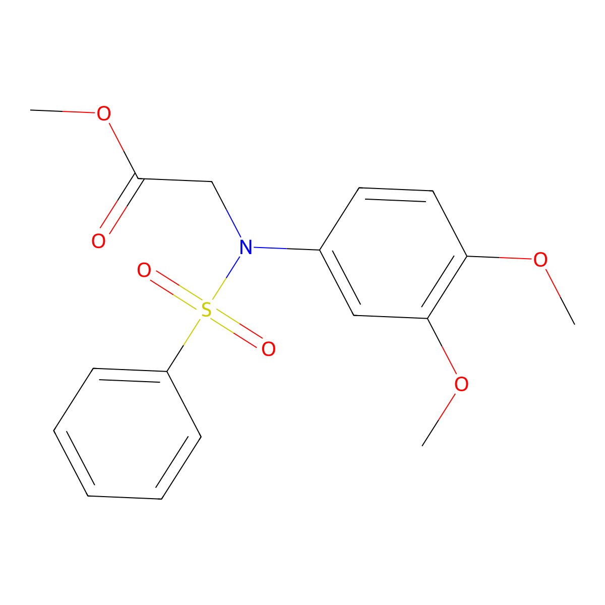 Methyl [3,4-dimethoxy(phenylsulfonyl)anilino]acetate molecular structure, CAS 335414-83-0