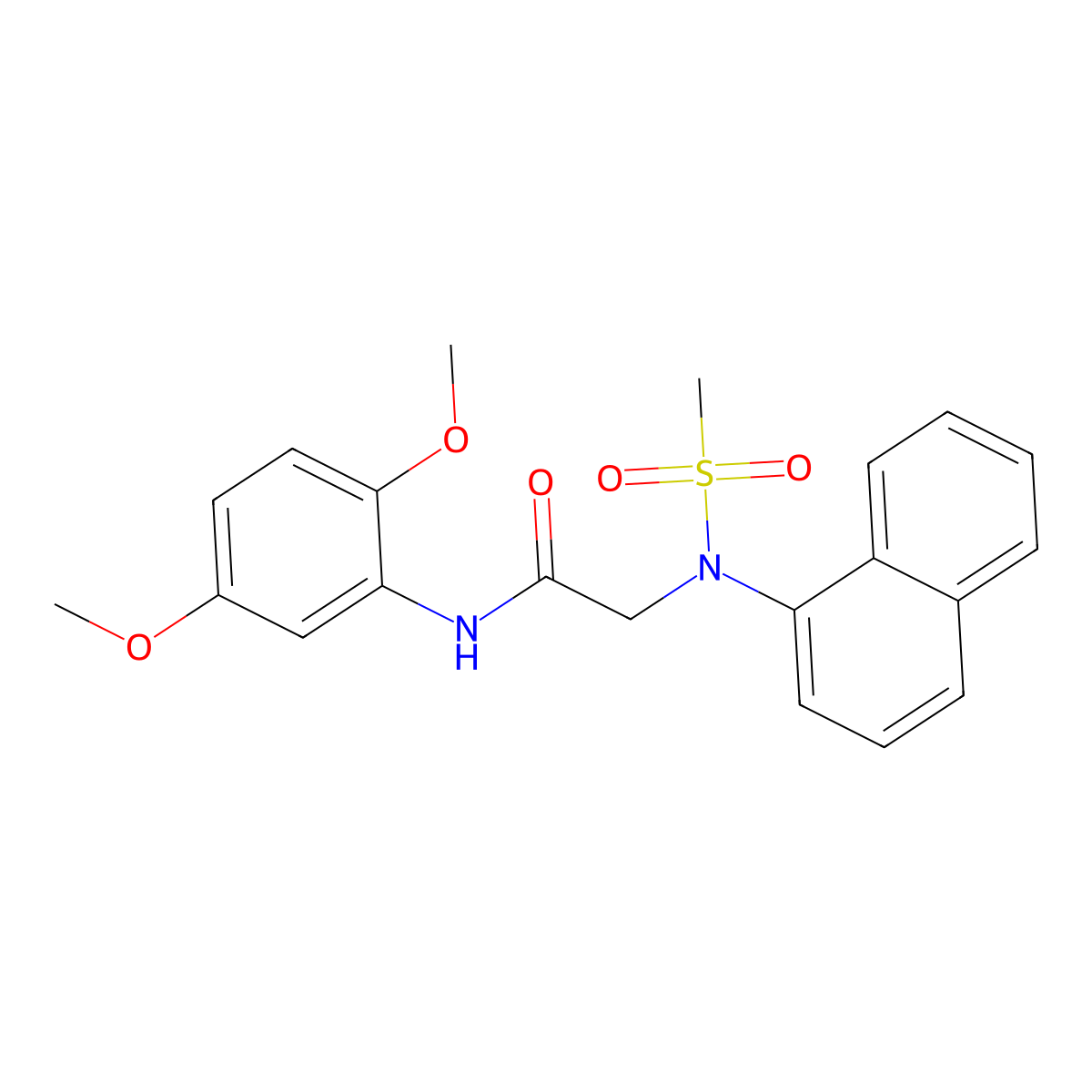 N-(2,5-dimethoxyphenyl)-2-[methylsulfonyl(naphthalen-1-yl)amino]acetamide molecular structure, CAS 335415-14-0