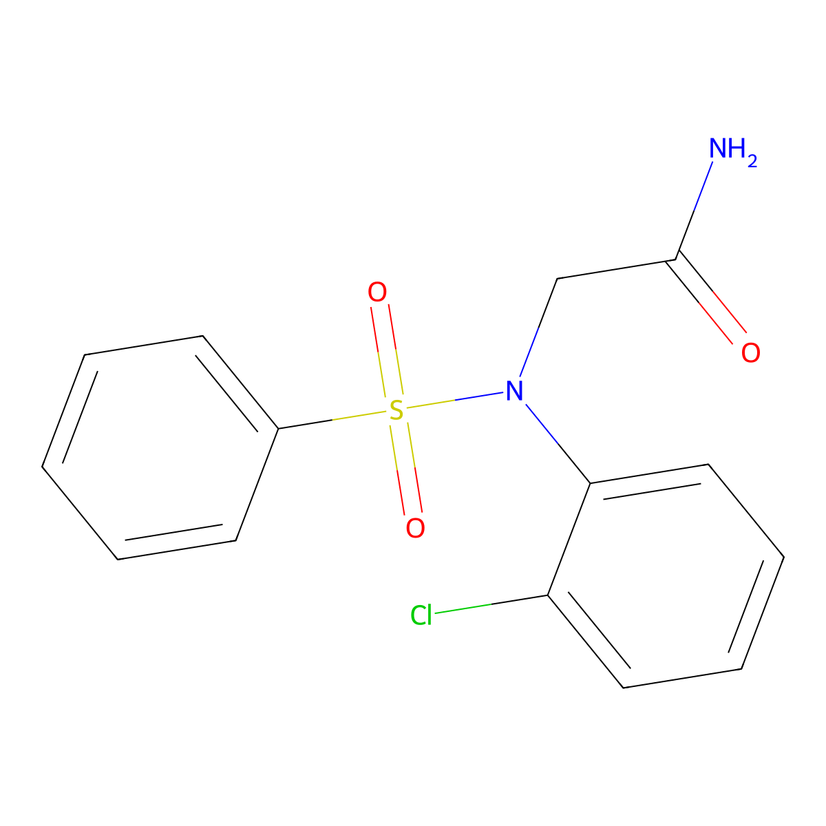 2-[N-(benzenesulfonyl)-2-chloroanilino]acetamide molecular structure, CAS 335415-30-0