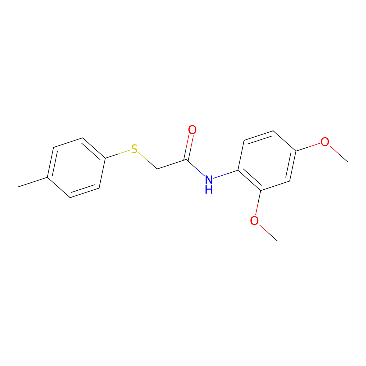 N-(2,4-dimethoxyphenyl)-2-[(4-methylphenyl)sulfanyl]acetamide molecular structure, CAS 335415-36-6