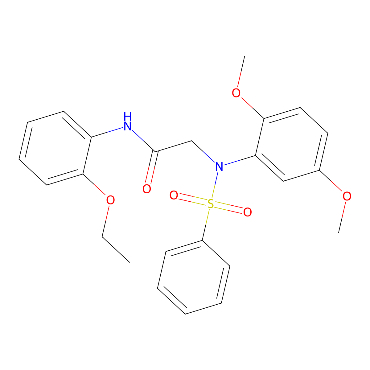 2-[N-(benzenesulfonyl)-2,5-dimethoxyanilino]-N-(2-ethoxyphenyl)acetamide molecular structure, CAS 335415-64-0