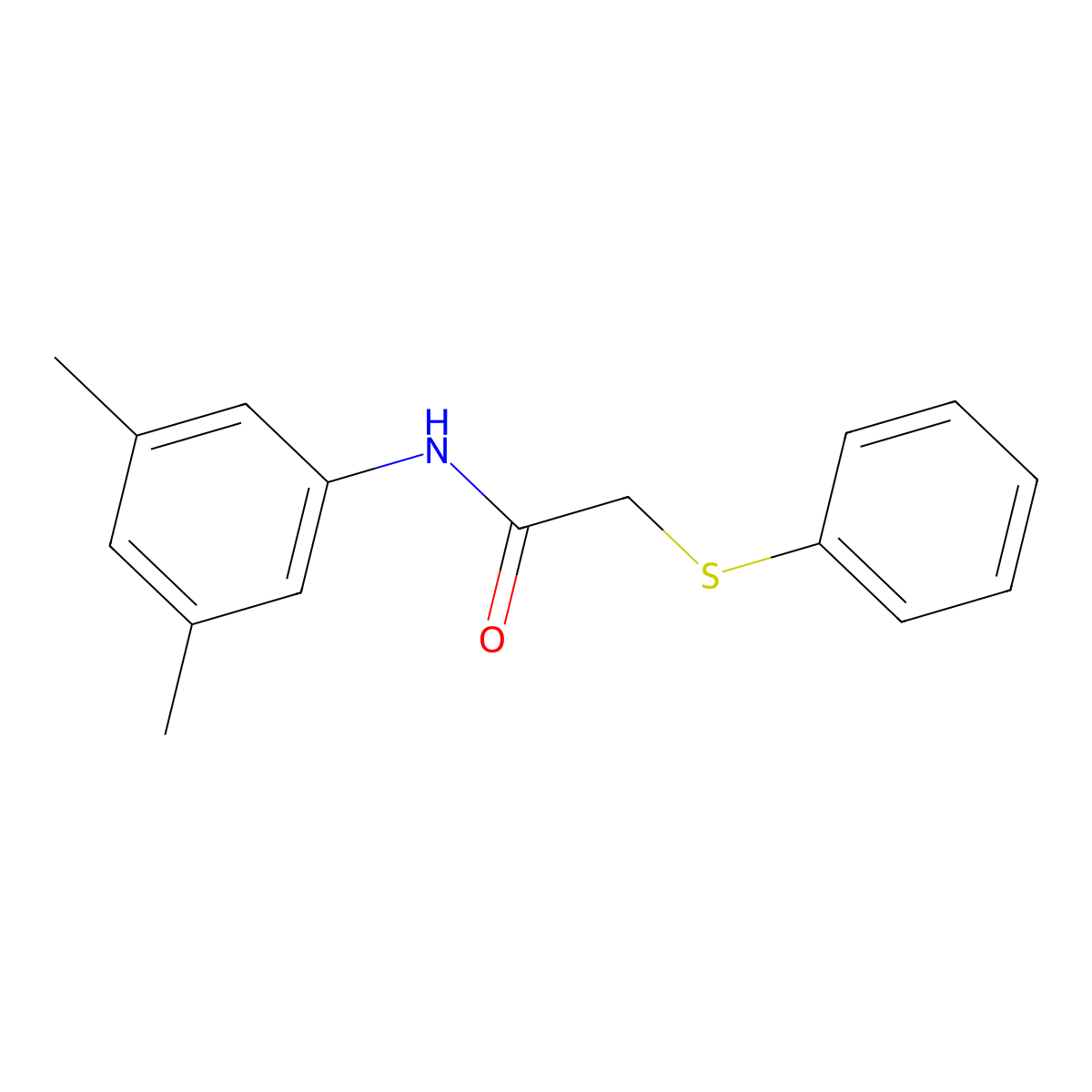 N-(3,5-dimethylphenyl)-2-phenylsulfanylacetamide molecular structure, CAS 335416-21-2