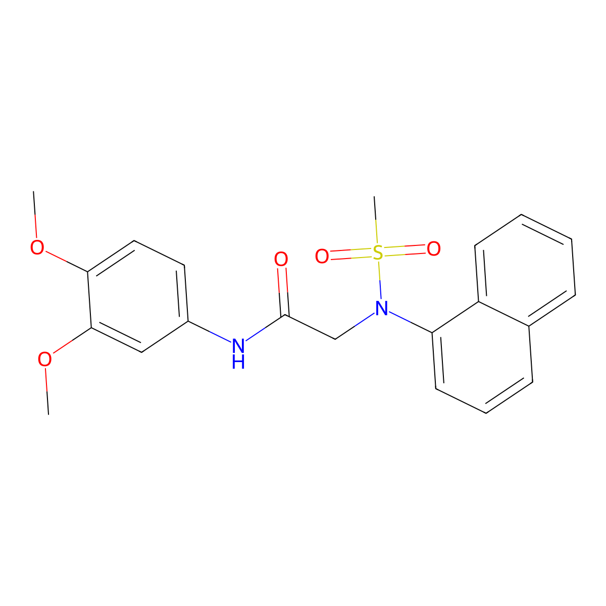 N-(3,4-dimethoxyphenyl)-2-[methylsulfonyl(naphthalen-1-yl)amino]acetamide molecular structure, CAS 335416-33-6
