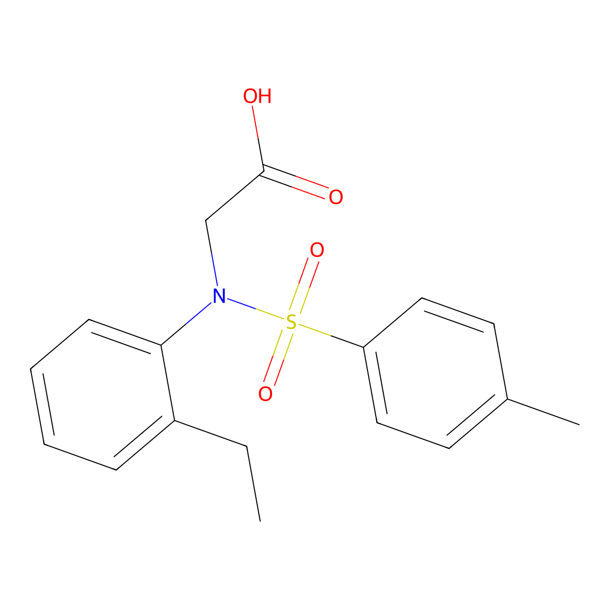 N-(2-ethylphenyl)-N-[(4-methylphenyl)sulfonyl]glycine molecular structure, CAS 335416-47-2