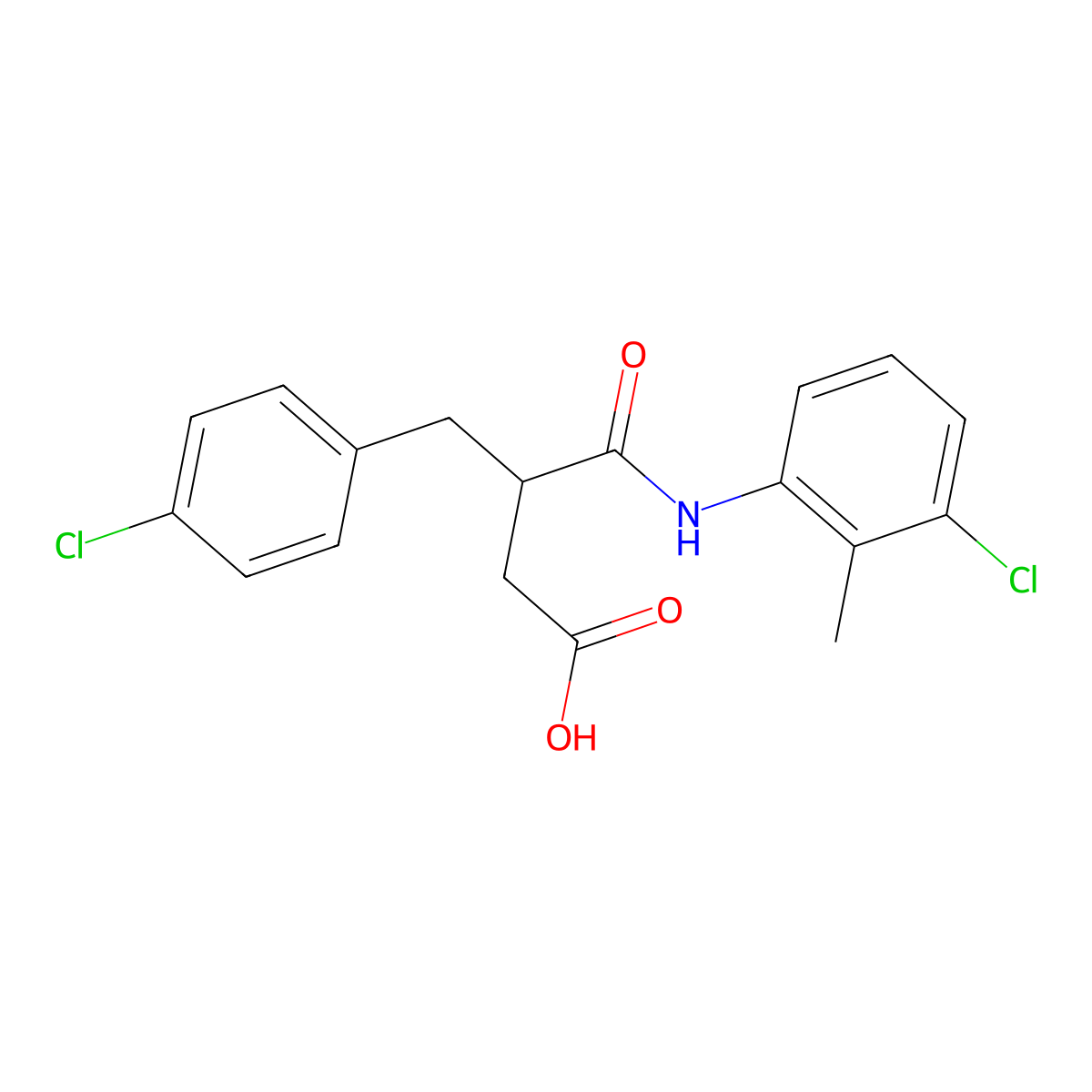 3-(4-Chlorobenzyl)-4-[(3-chloro-2-methylphenyl)amino]-4-oxobutanoic acid molecular structure, CAS 335417-46-4