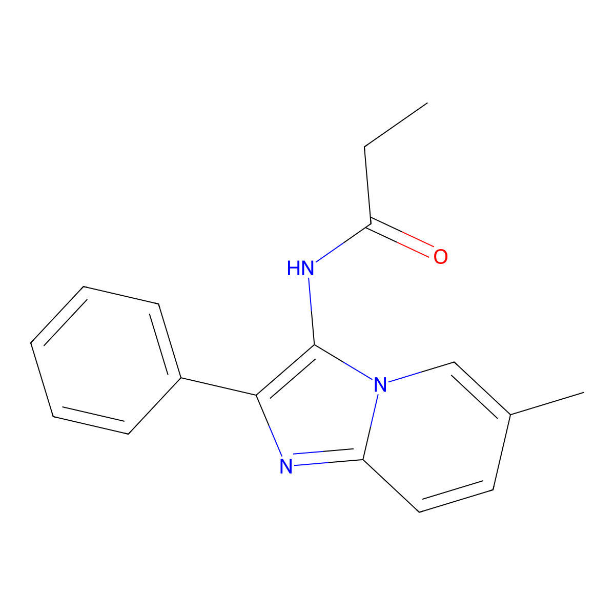 N-(6-methyl-2-phenylimidazo[1,2-a]pyridin-3-yl)propanamide molecular structure, CAS 335418-47-8