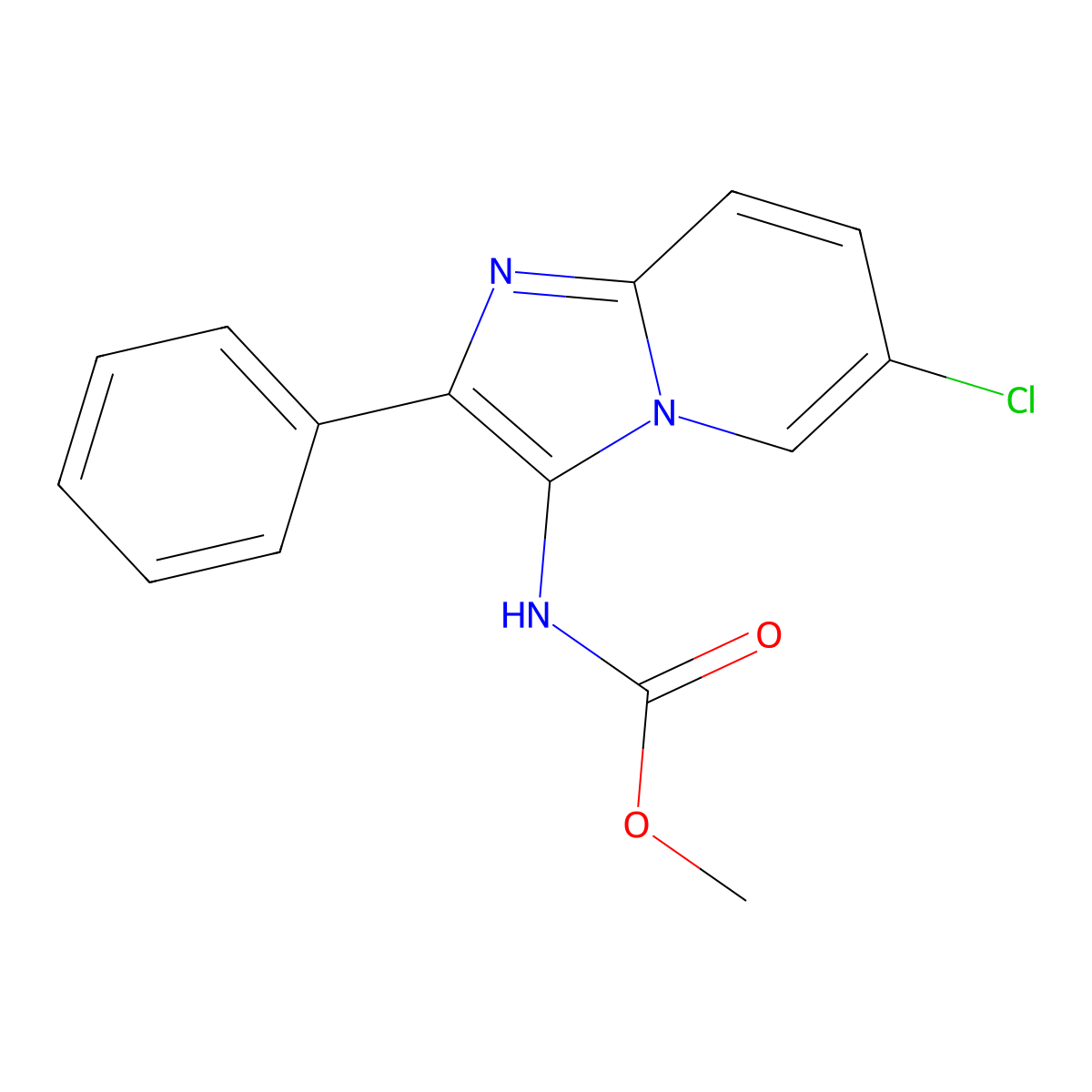 (6-Chloro-2-phenyl-imidazo[1,2-a]pyridin-3-yl)-carbamic acid methyl ester molecular structure, CAS 335418-66-1