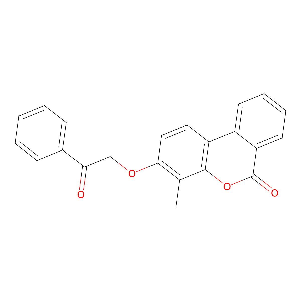 4-methyl-3-(2-oxo-2-phenylethoxy)-6H-benzo[c]chromen-6-one molecular structure, CAS 335418-97-8