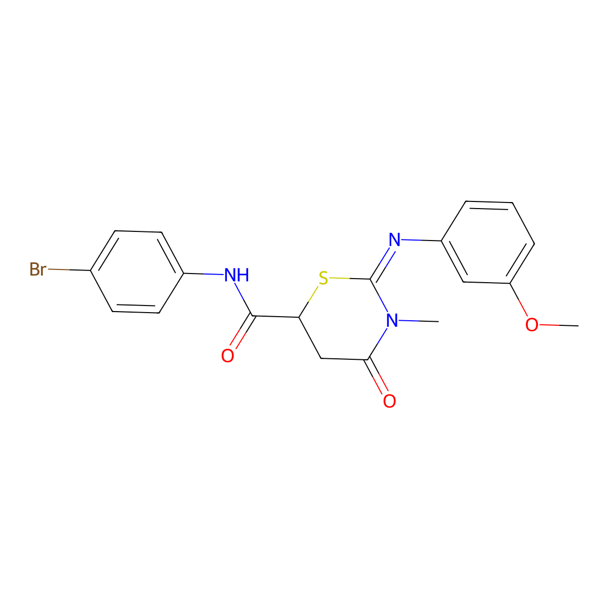 (2Z)-N-(4-bromophenyl)-2-[(3-methoxyphenyl)imino]-3-methyl-4-oxo-1,3-thiazinane-6-carboxamide molecular structure, CAS 335419-56-2