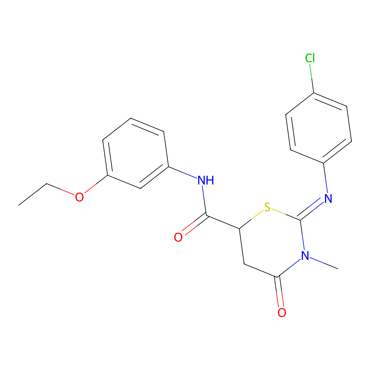 2-[(4-chlorophenyl)imino]-N-(3-ethoxyphenyl)-3-methyl-4-oxo-1,3-thiazinane-6-carboxamide molecular structure, CAS 335419-76-6